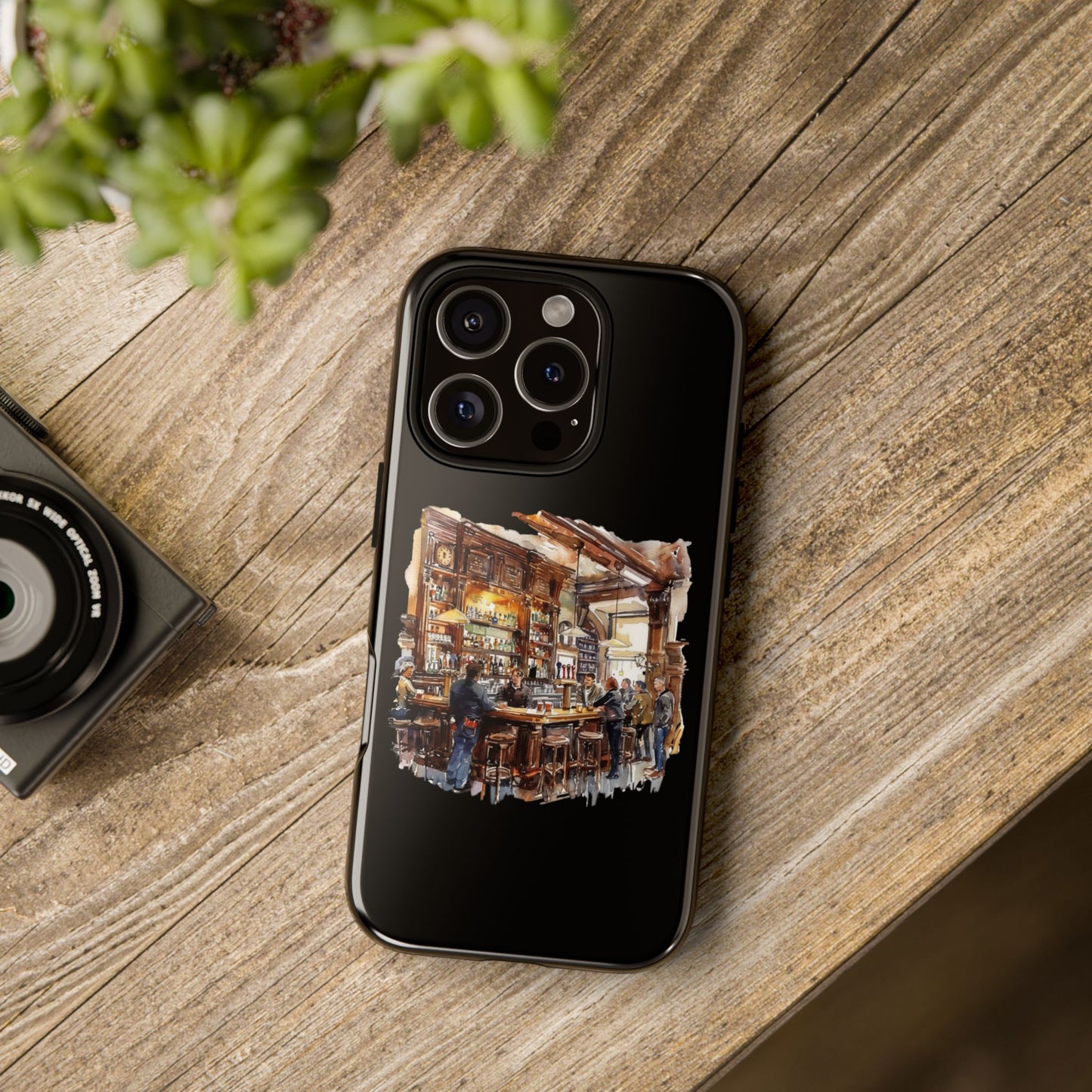 Artistic Phone Case - Cozy Pub Vibe, Trendy Smartphone Accessory, Gift for Friends, Modern Design, Durable Protection
