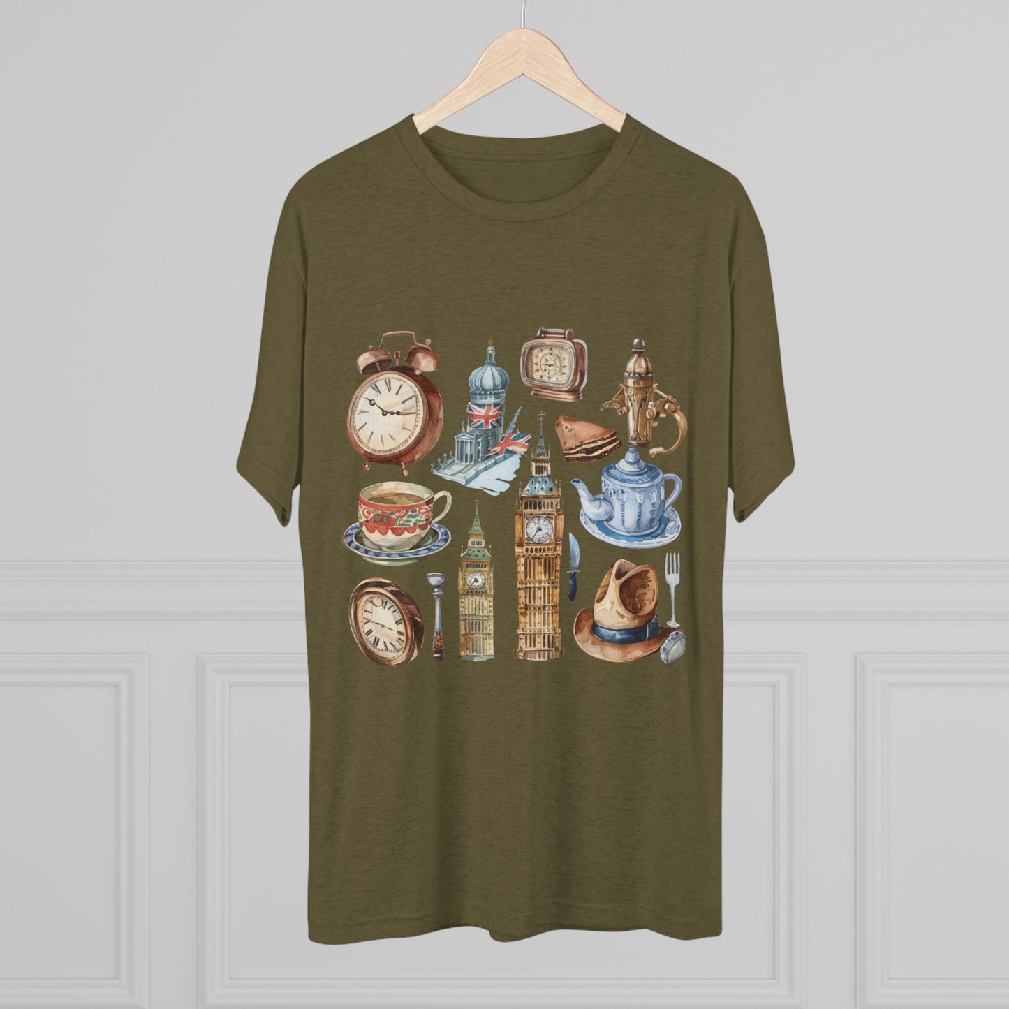 Vintage England Elegant Unisex Tri-Blend Crew Tee