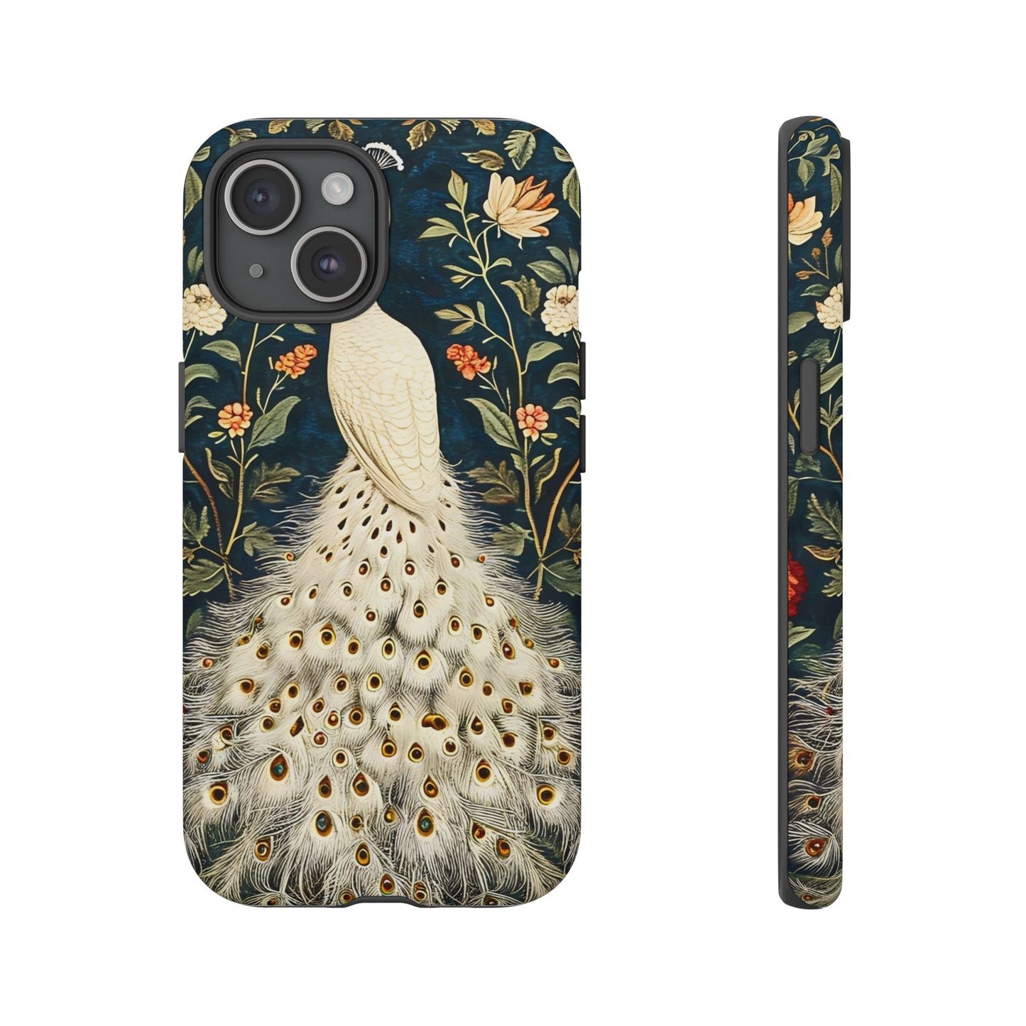 Elegant Peacock Phone Case, Floral Phone Cover, Tough Cases, Stylish Tech Gift, Nature Lover Accessory, Birthday Gift