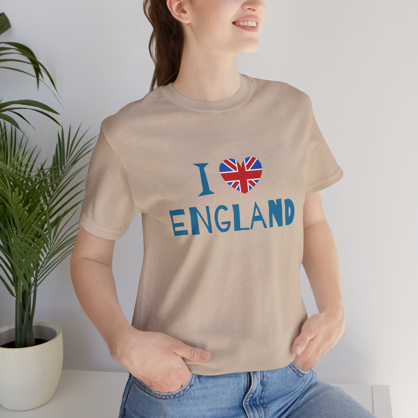 Unisex Jersey Short Sleeve Tee - I Love England - Union Jack Heart Design
