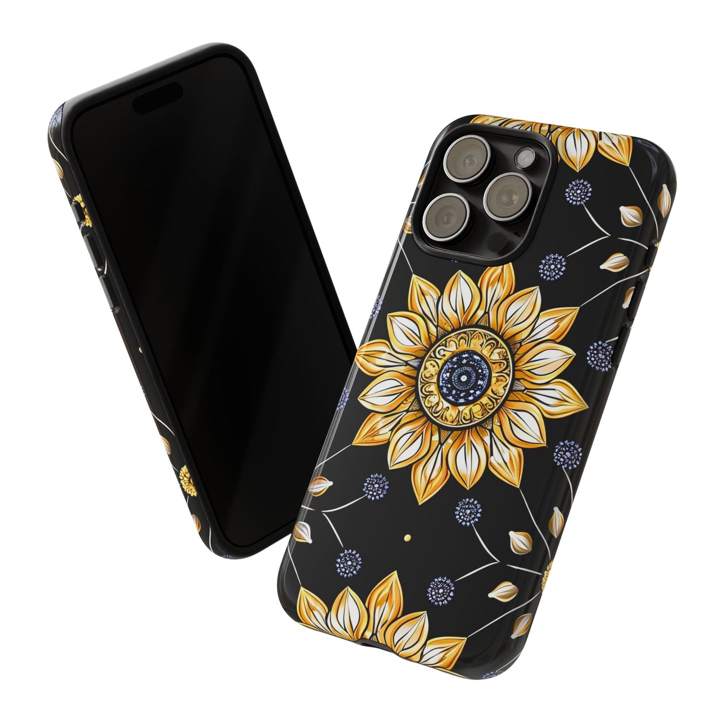 Floral Phone Case with Mandala Design, Tough Cases for iPhone & Samsung, Boho Style, Gift for Her, Unique Accessories