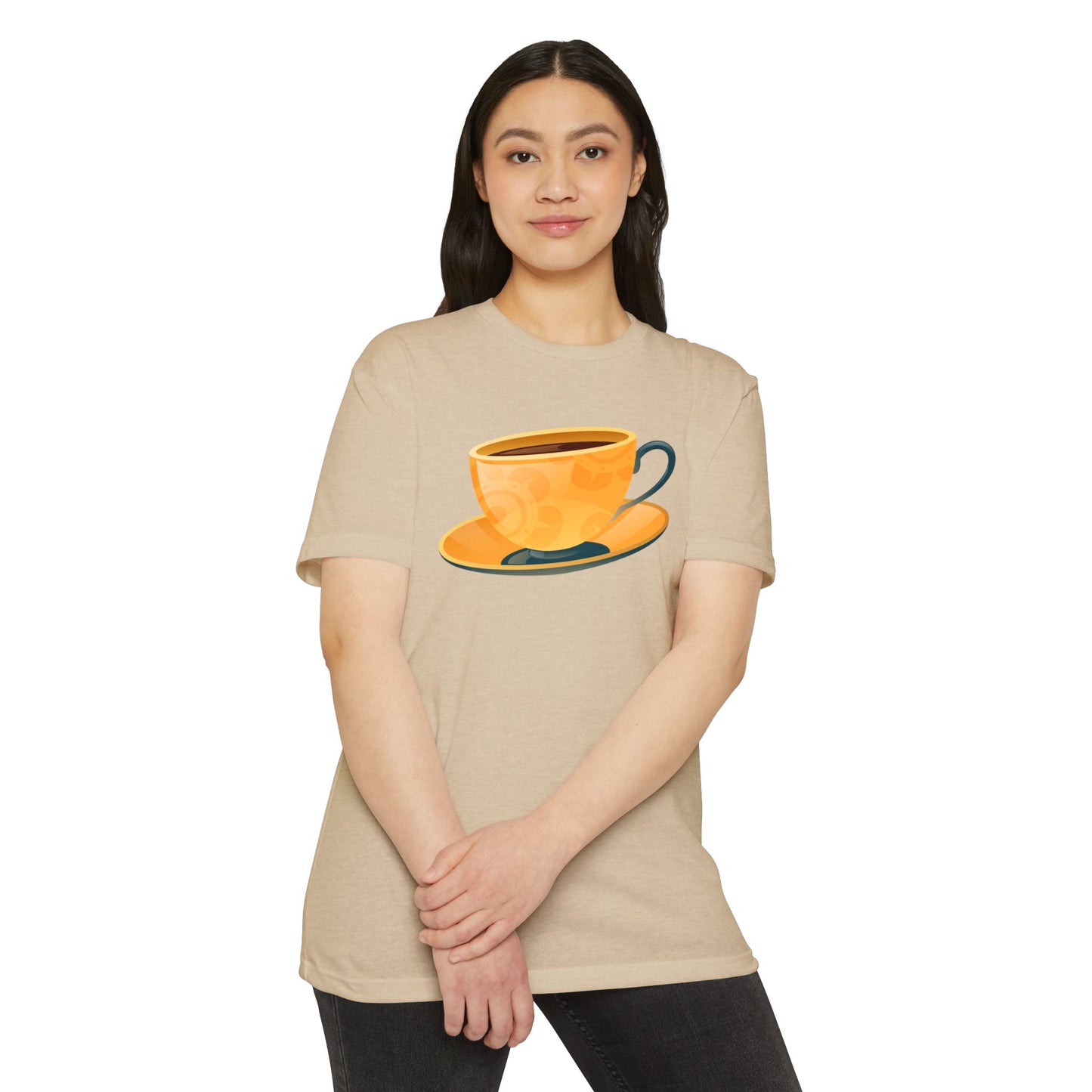 Unisex CVC Jersey T-shirt - Elegant British Tea Cup - Classic Tea Time Style