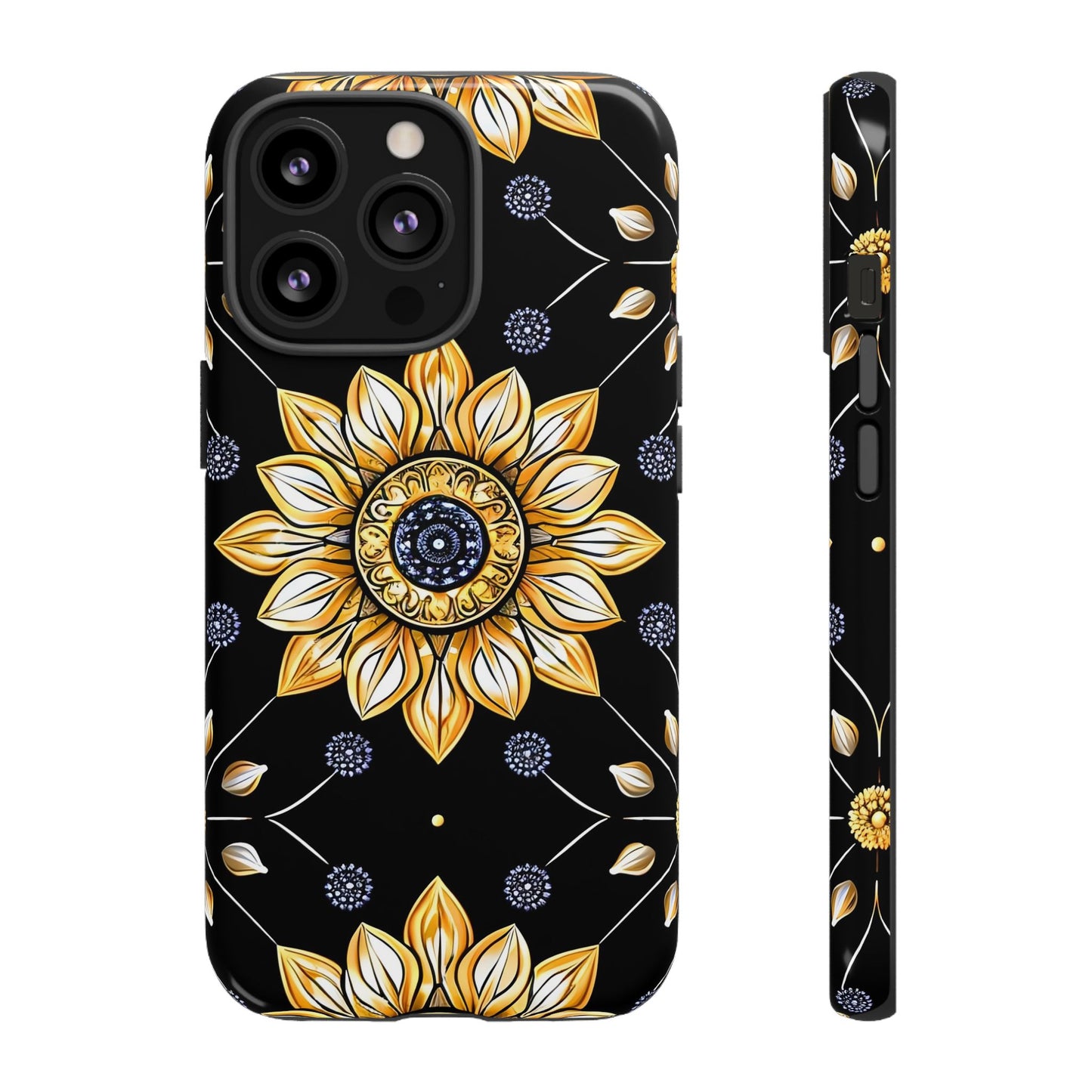 Floral Phone Case with Mandala Design, Tough Cases for iPhone & Samsung, Boho Style, Gift for Her, Unique Accessories