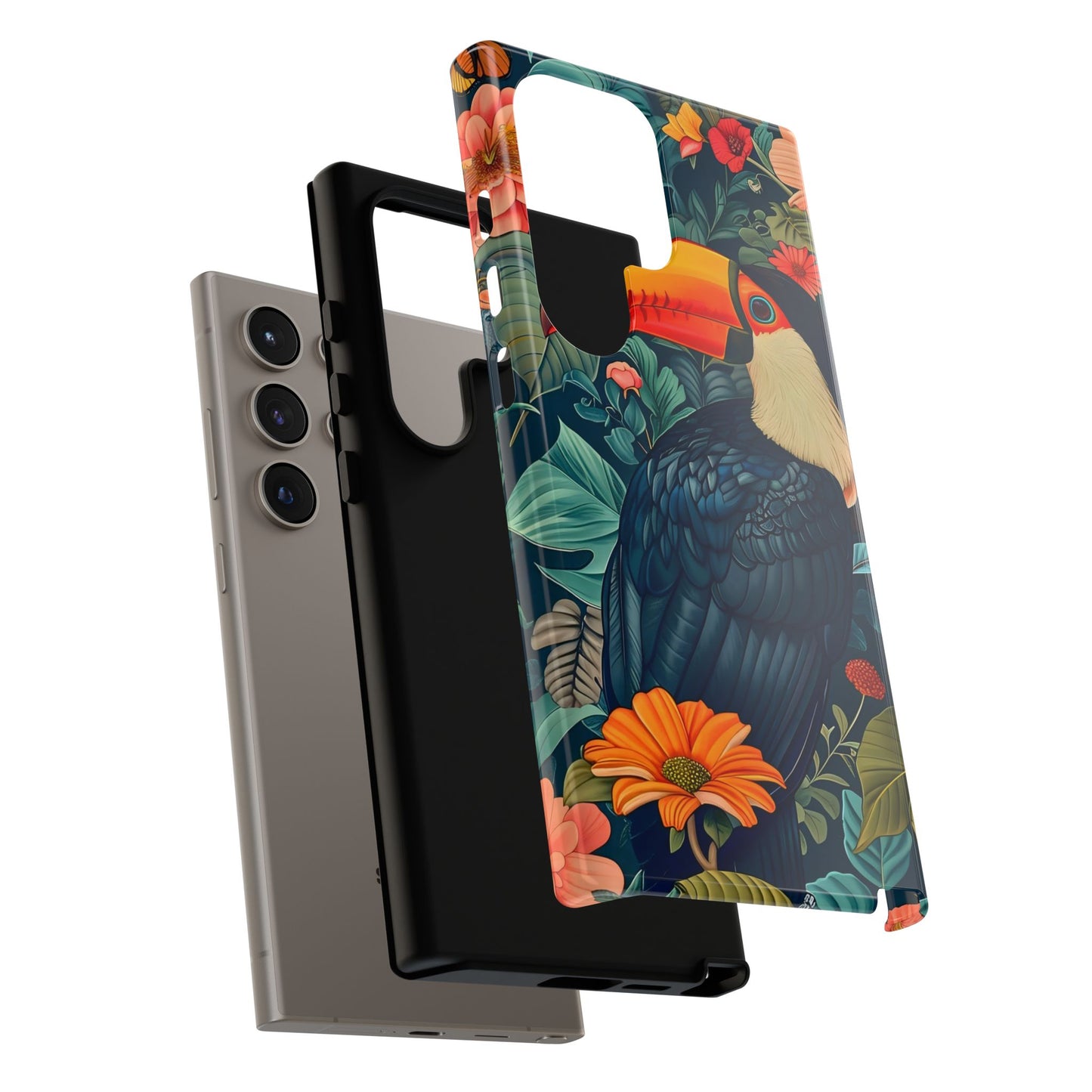 Tropical Toucan Phone Case - Cute Animal Design, Nature Lover Gift, Floral Pattern, Bird Lover Accessory, Summer Vibes