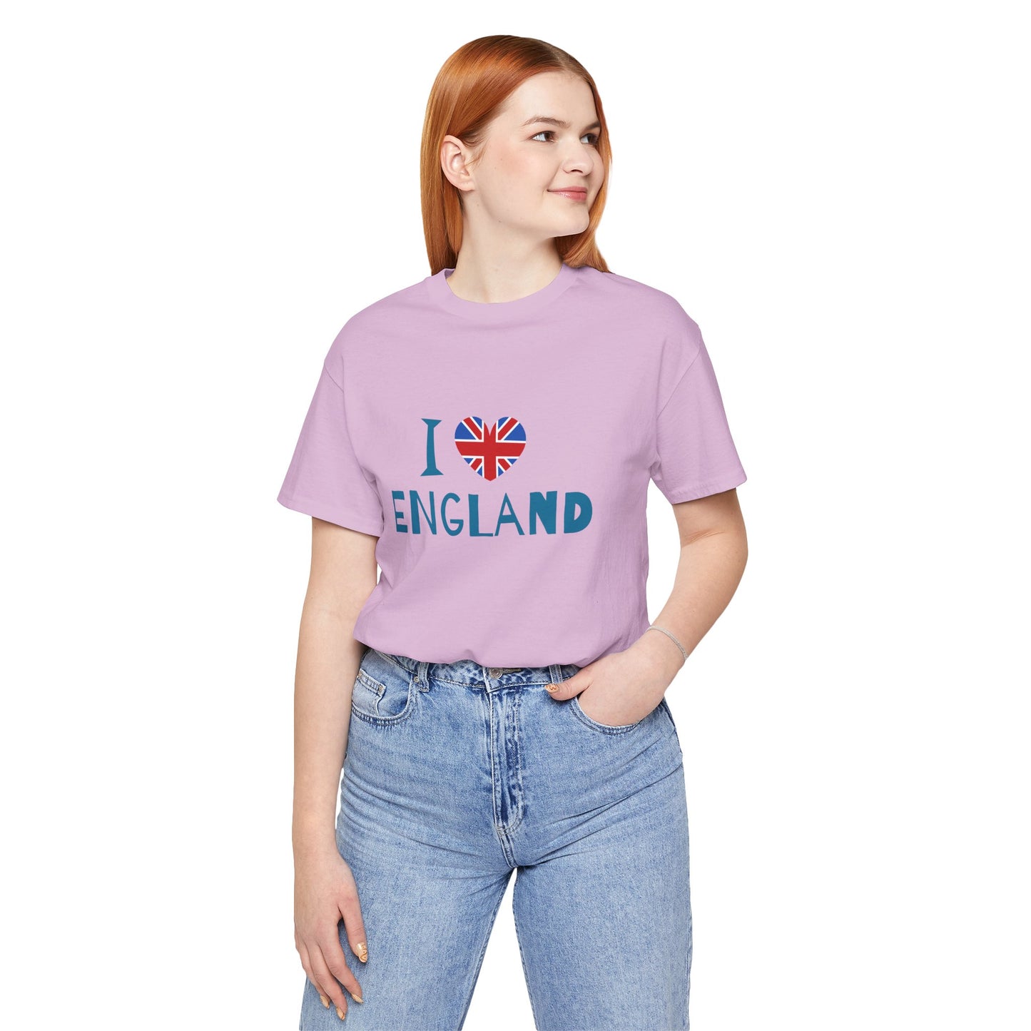 Unisex Jersey Short Sleeve Tee - I Love England - Union Jack Heart Design