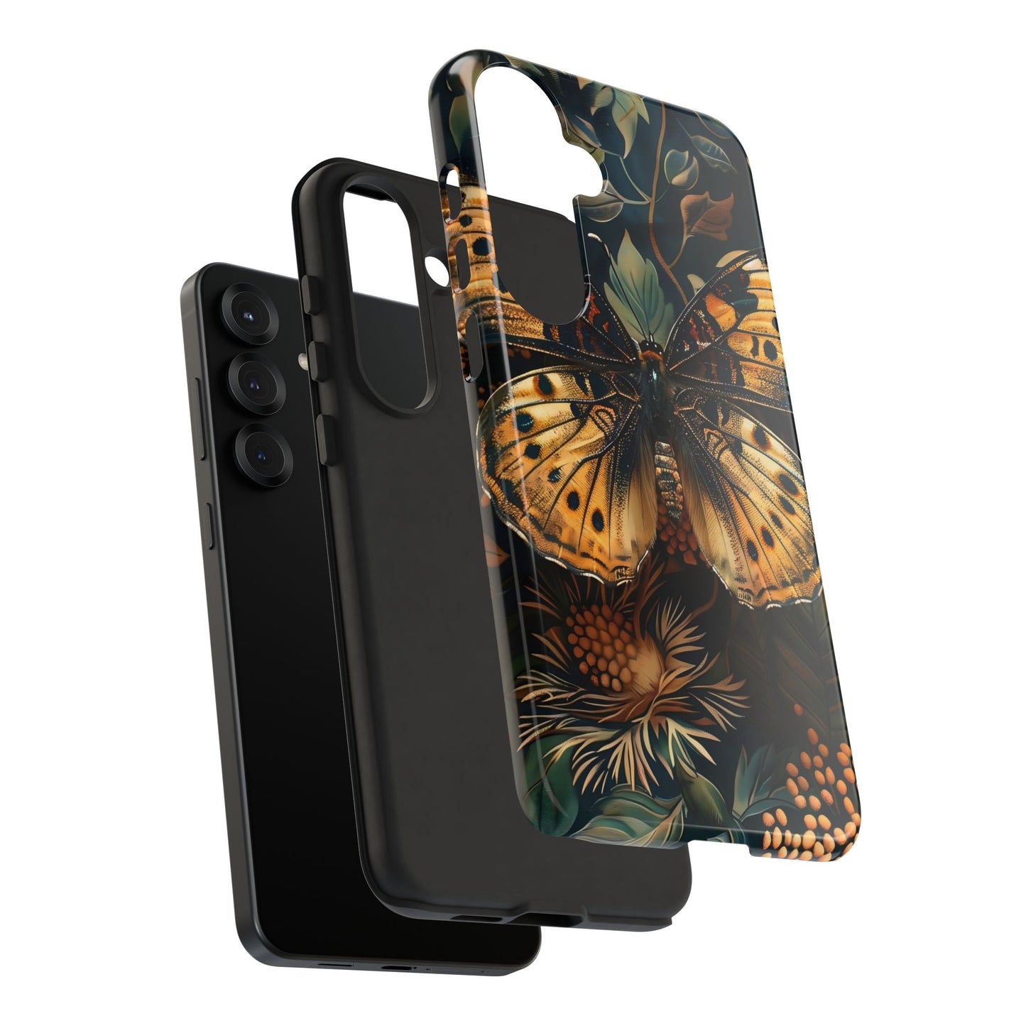 Butterfly Floral Phone Case, Tough Cases, Protective Cover, Unique Gift, Nature Lover, Art Print, Spring Decor