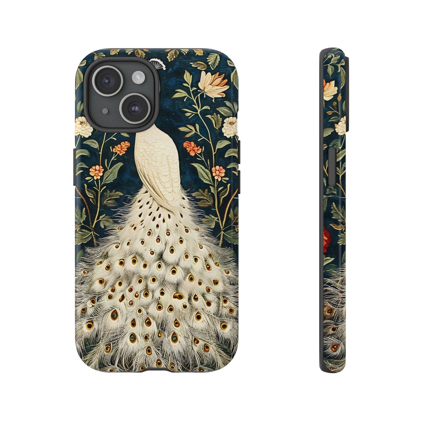 Elegant Peacock Phone Case, Floral Phone Cover, Tough Cases, Stylish Tech Gift, Nature Lover Accessory, Birthday Gift