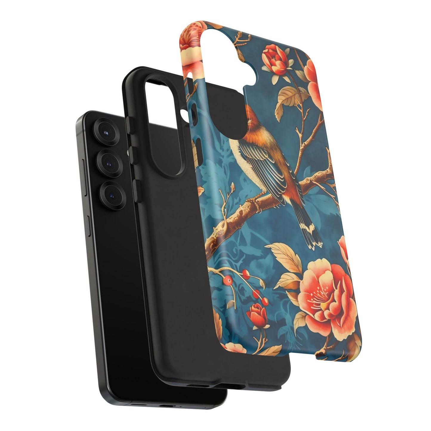 Bird & Floral Phone Case, Tough Cases for Nature Lovers, Gift for Her, Customizable Design, Vibrant Tech Accessories
