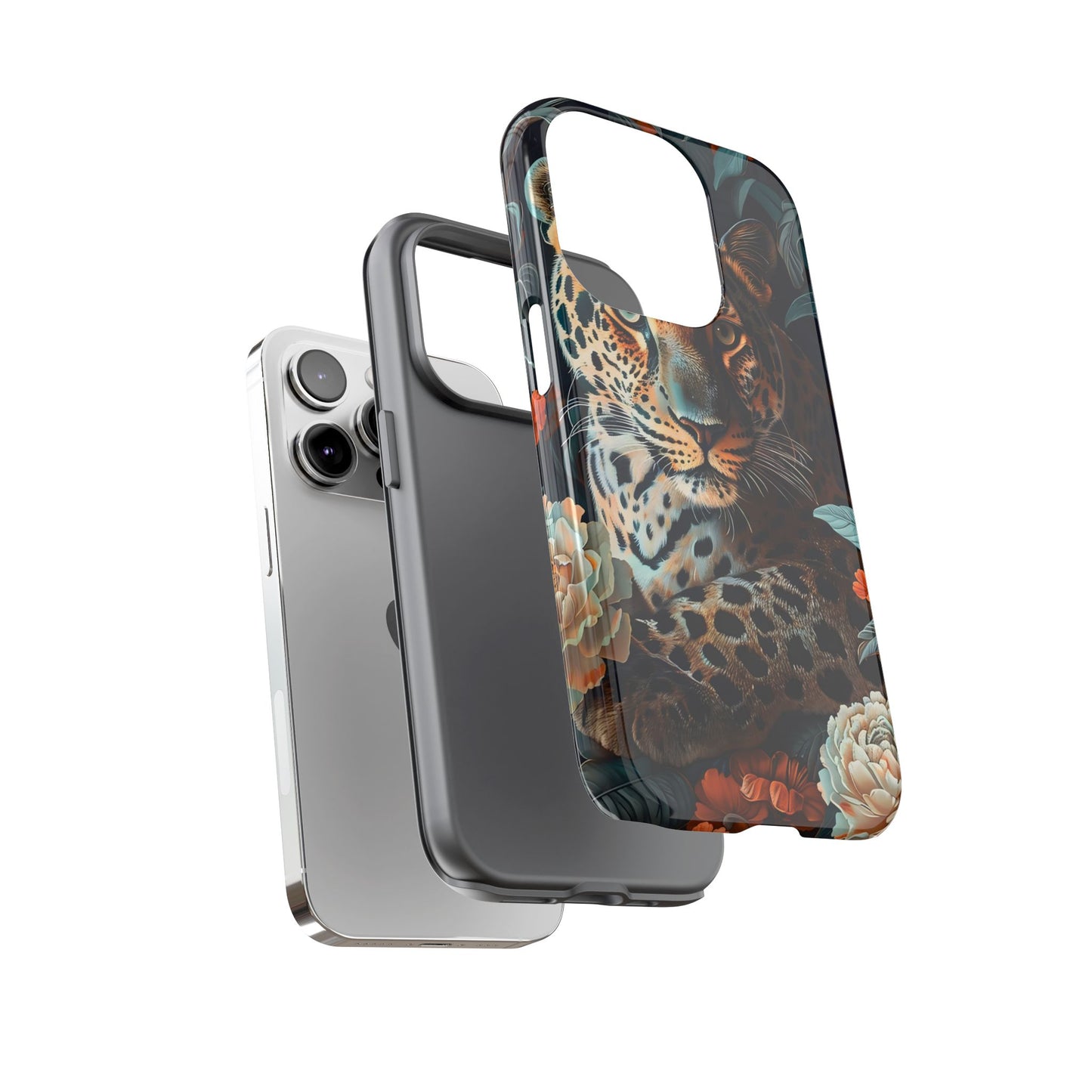 Wildlife Phone Case with Leopard Design | Tough Cases, Animal Prints, Floral Phone Cover, Gift for Nature Lovers, Unique Phone Accessories