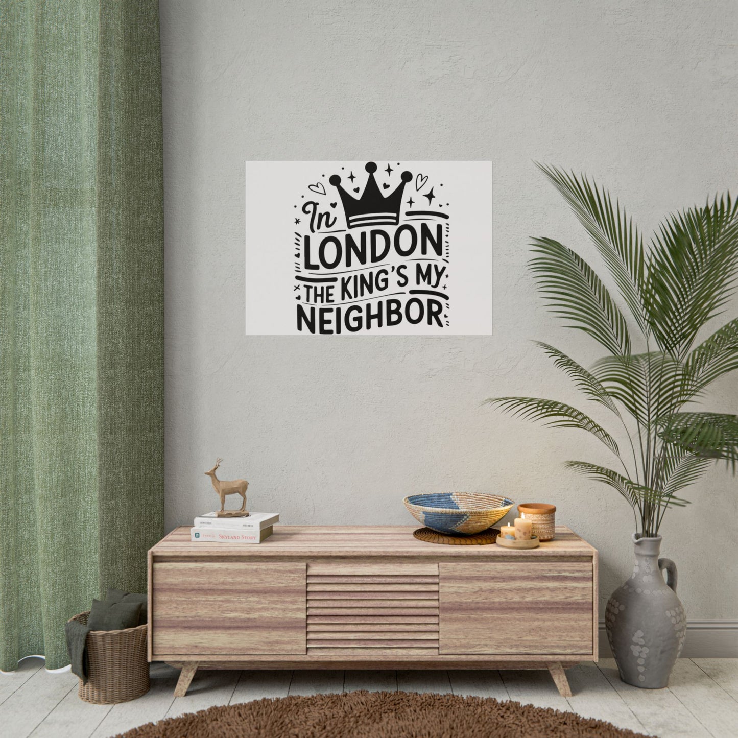 London Themed Rolled Poster - Whimsical Art Print for Home Decor, Gifts, Travel Lovers, Wall Art, Inspirational Quote