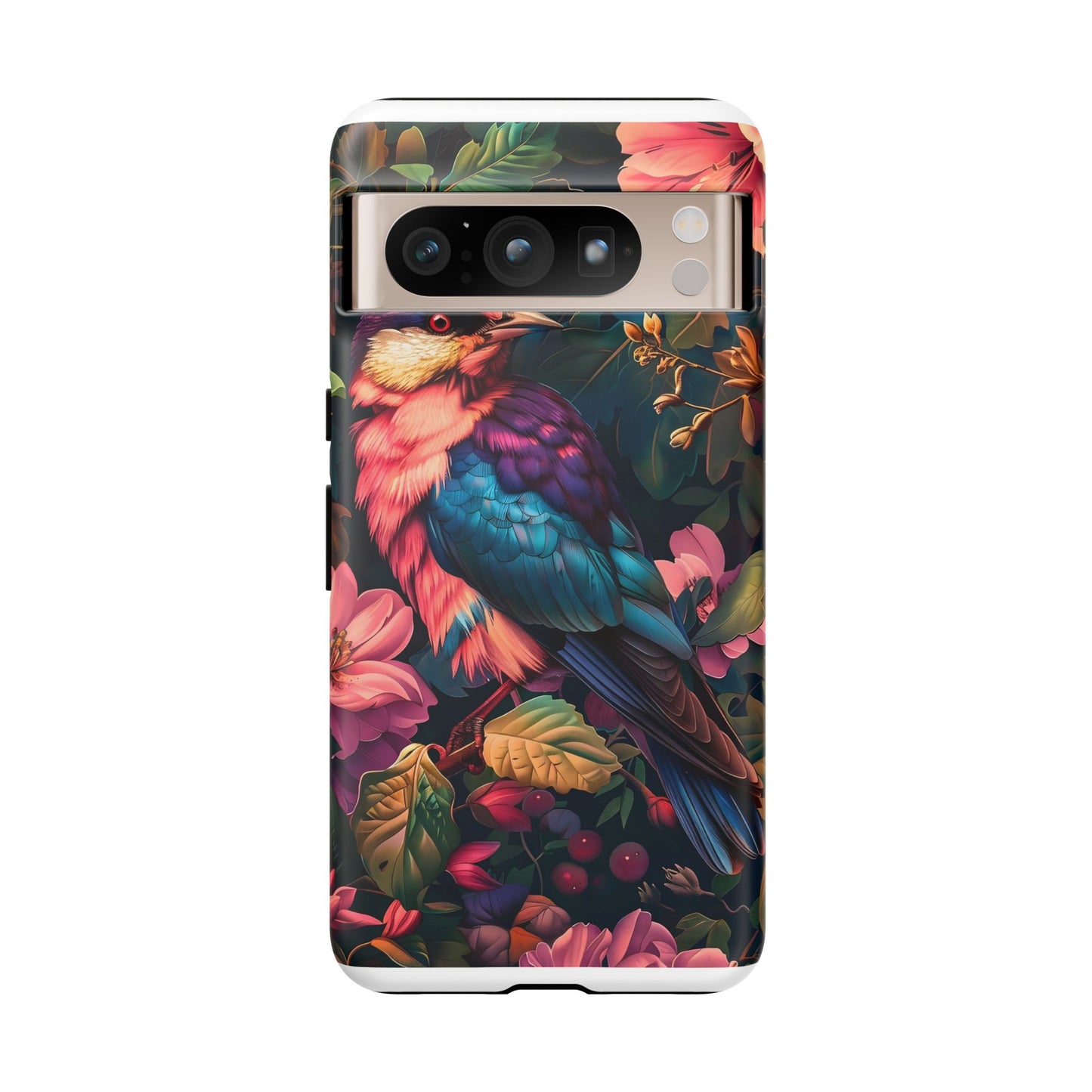 Tough Cases: Vibrant Tropical Bird Phone Case, Floral Smartphone Cover, Nature Lover Gift, Boho Phone Accessory, Cute Bird Case