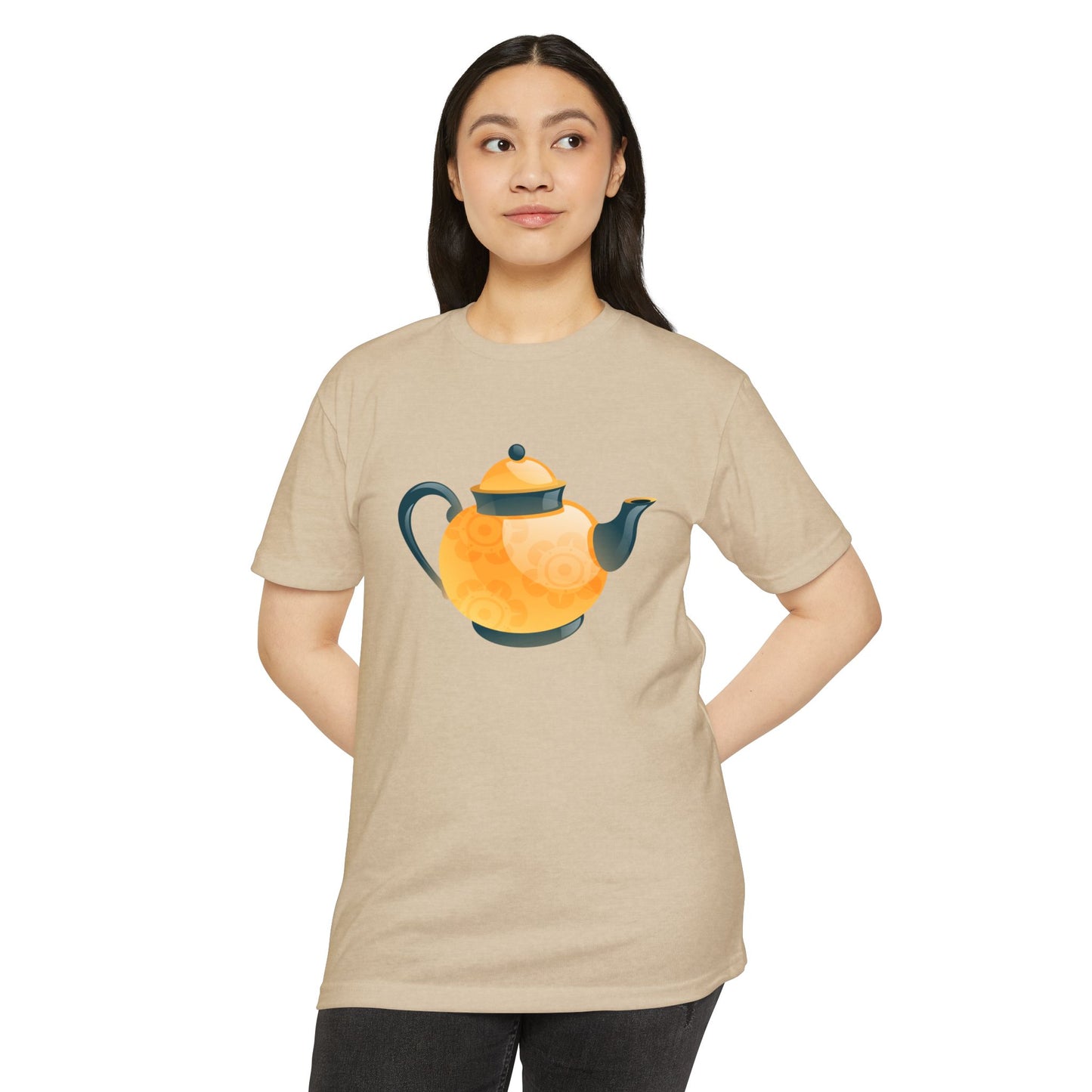 Unisex CVC Jersey T-shirt - Classic British Tea Kettle - Timeless Elegance in Tea Time