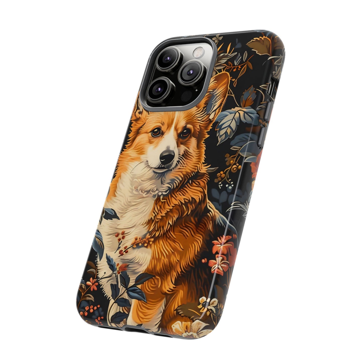 Corgi Floral Phone Case - Tough Cases for Dog Lovers, Cute Pet Accessories, Gift for Dog Owners, Floral Design, Personalized Tech Cover