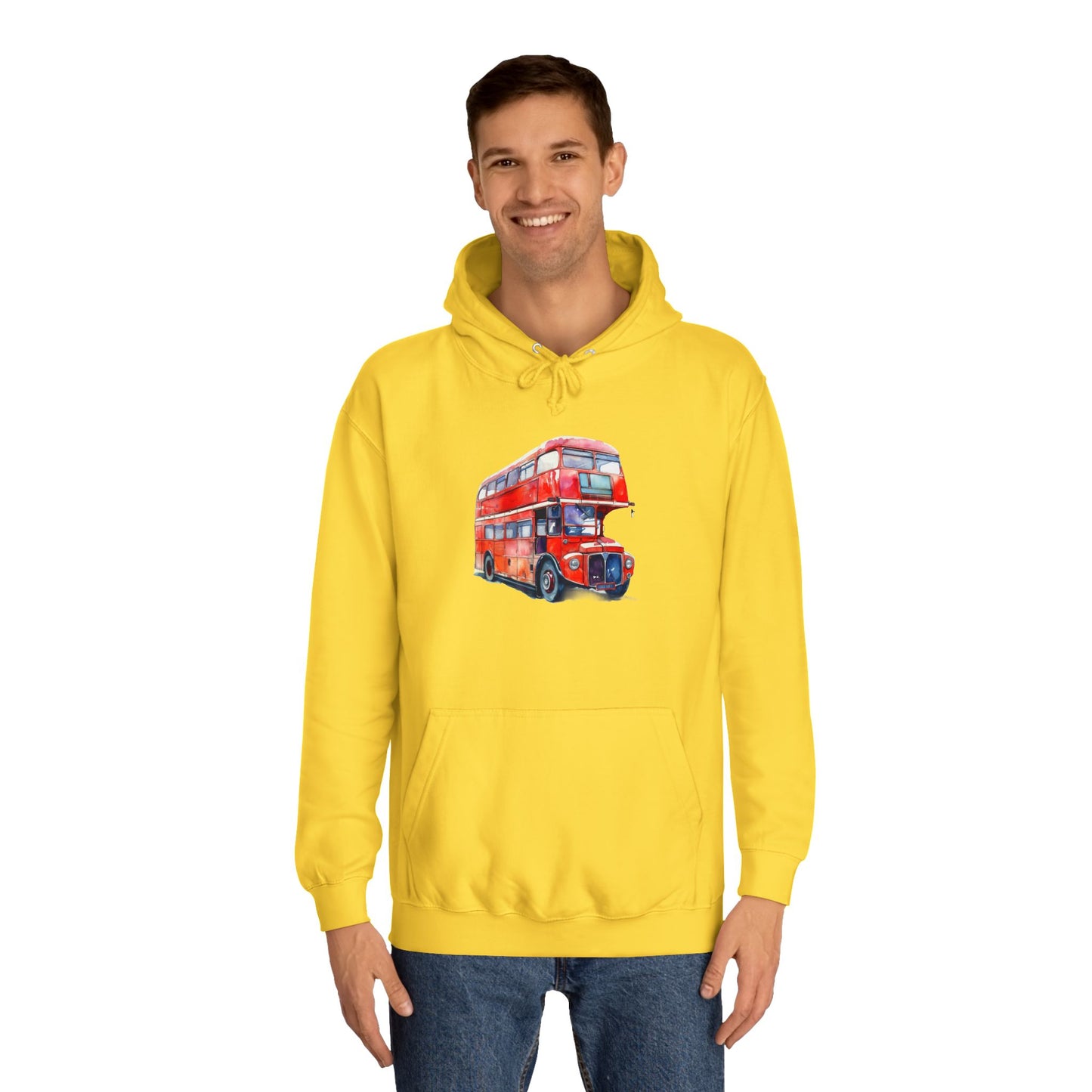 Unisex College Hoodie - London's Red Bus