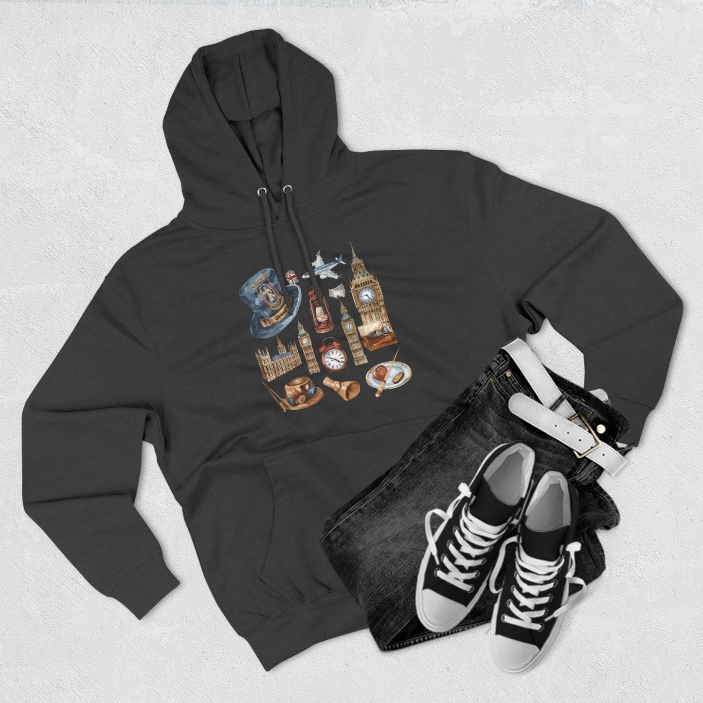 Vintage England Icons Classy Three-Panel Fleece Hoodie
