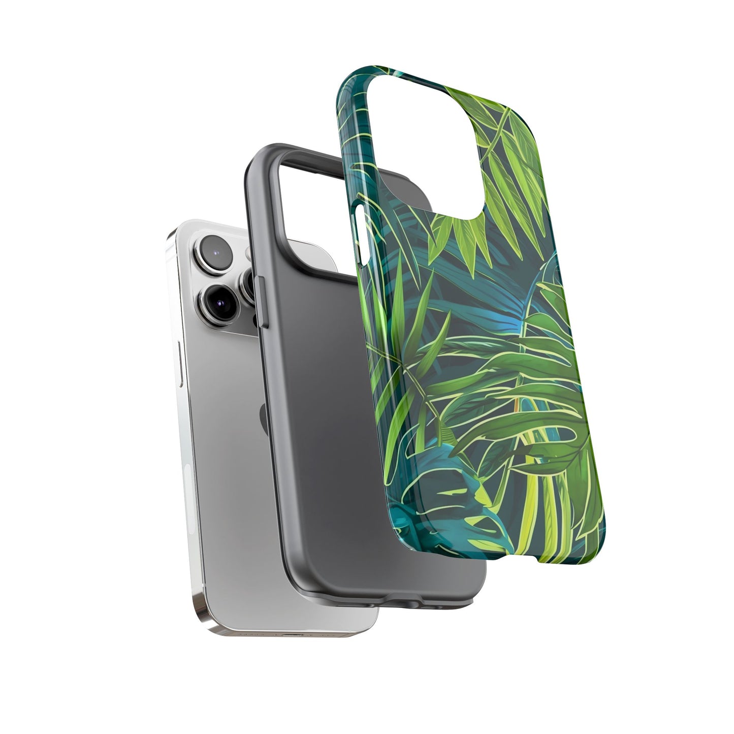 Tropical Phone Case - Durable Green Leaf Design, Eco-Friendly Gift, Trendy Accessory, Nature Lover's Case, Summer Vibes