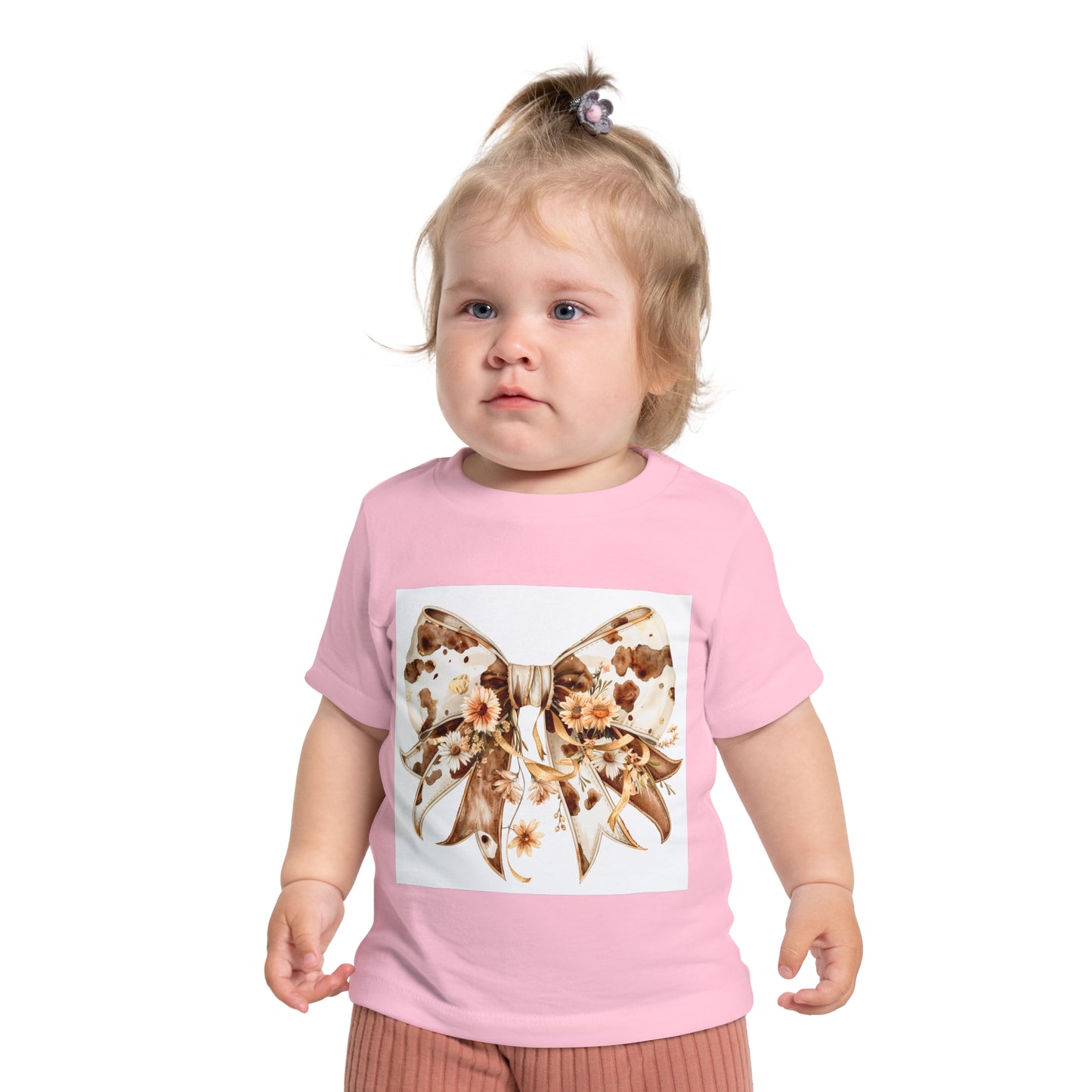 Floral Bow Baby T-Shirt - Cute Short Sleeve Tee for Little Trendsetters