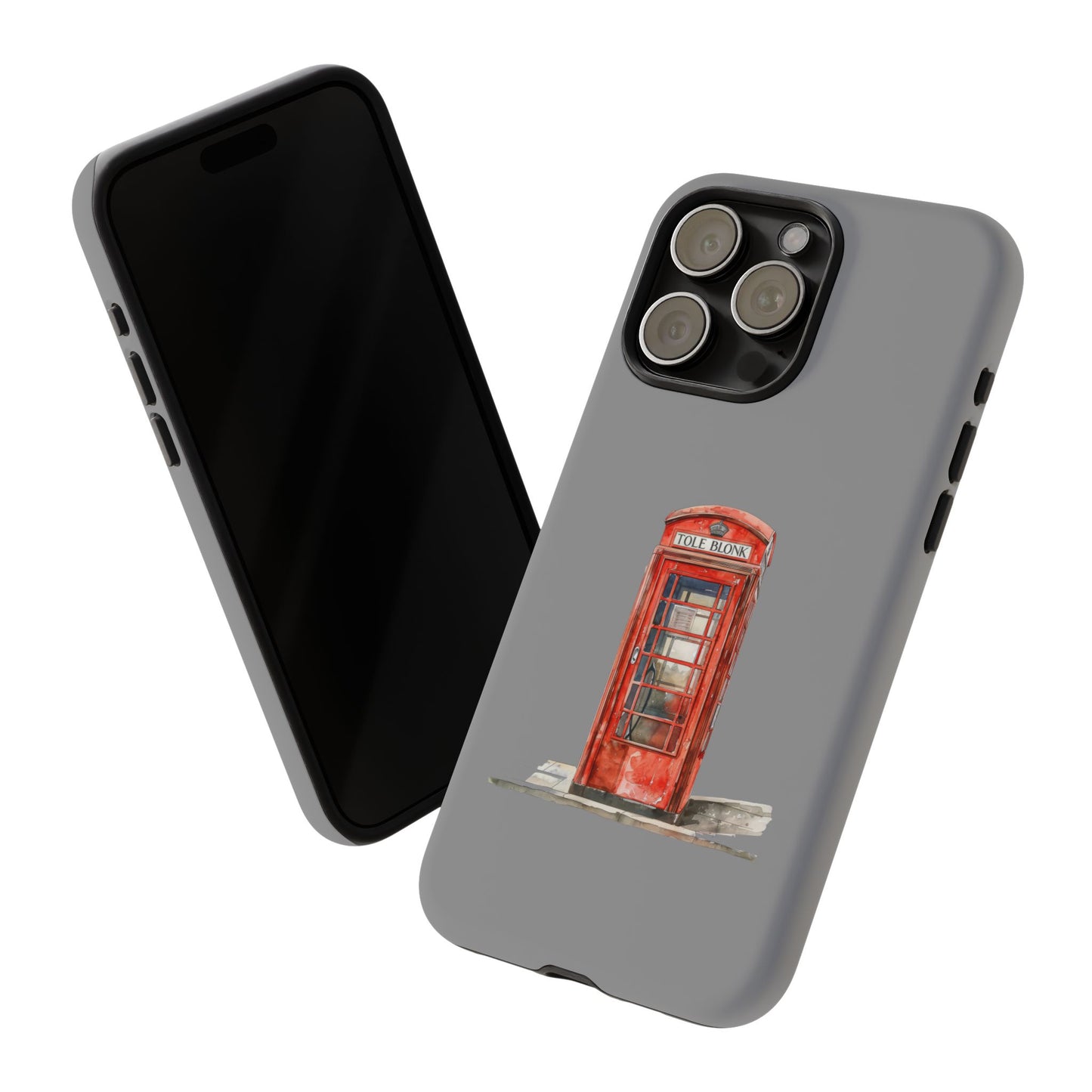 Red Phone Booth Phone Case, Vintage Style Case, Tough Cases for Gifts, Quirky Phone Accessories, Travel Lover's Gift