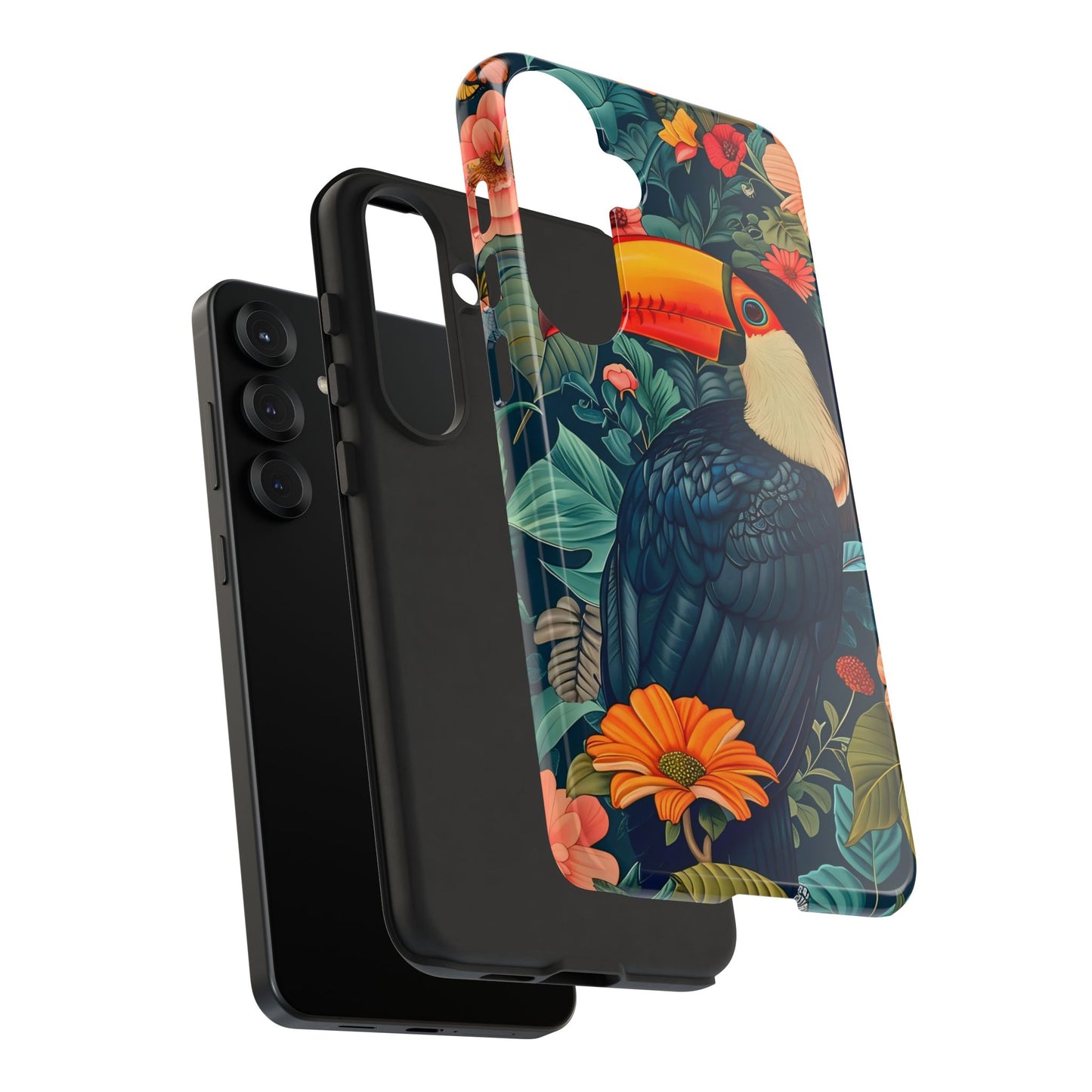 Tropical Toucan Phone Case - Cute Animal Design, Nature Lover Gift, Floral Pattern, Bird Lover Accessory, Summer Vibes