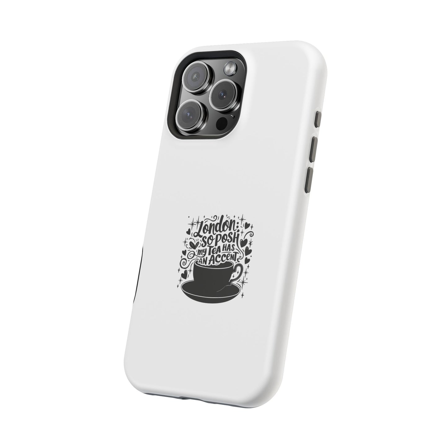 Stylish Magnetic Tough Case for Phone, Gift for Tea Lovers, Custom Phone Cover, London Tea Design, Durable Mobile Protector