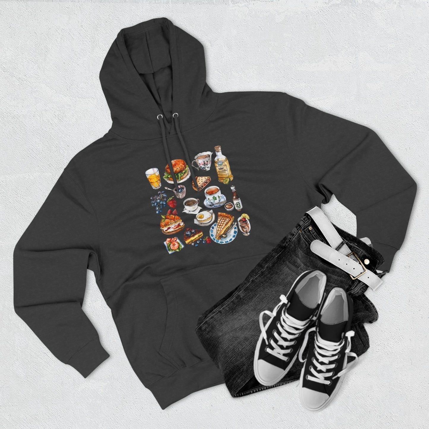 Vintage England Icons Trendy Three-Panel Fleece Hoodie