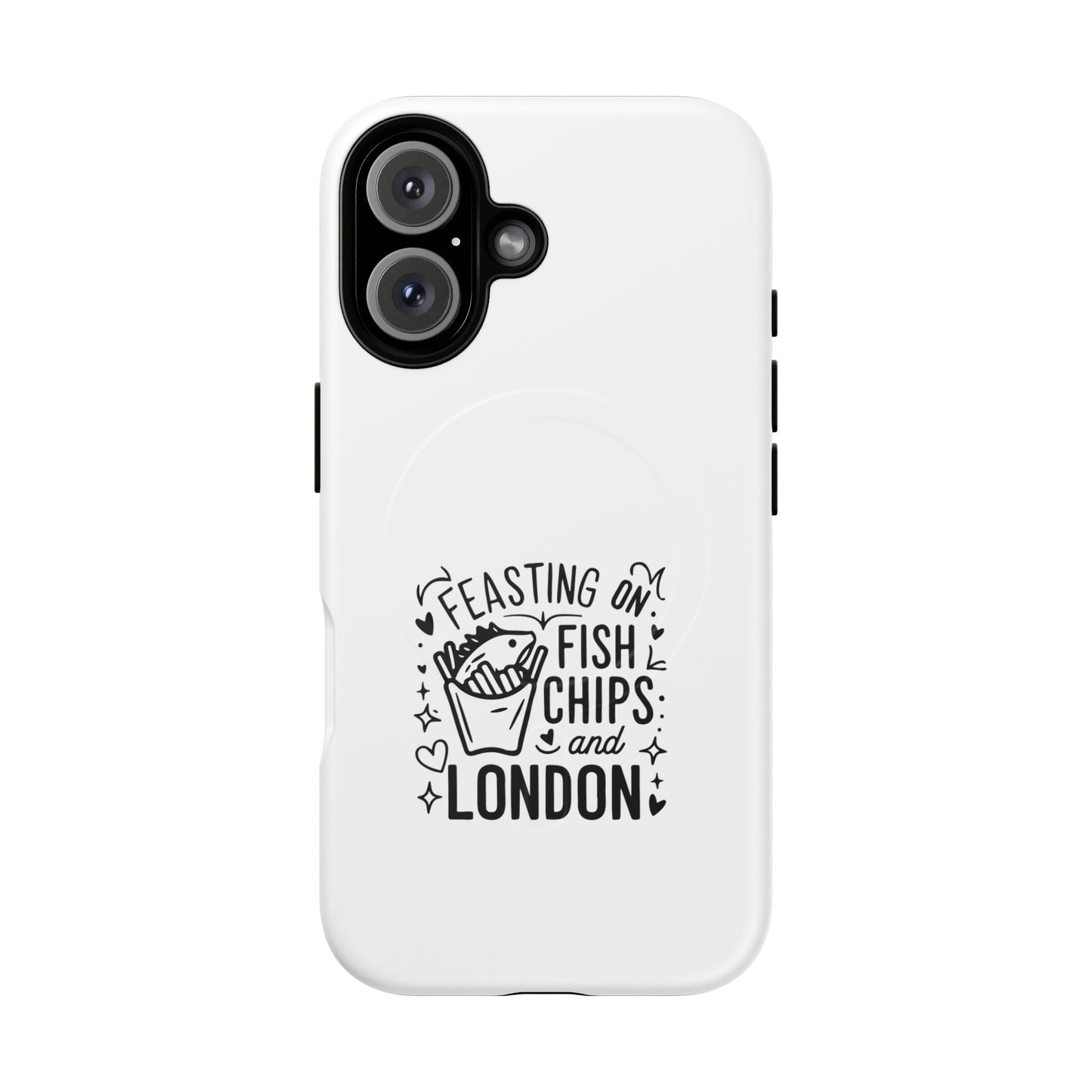 Fish and Chips Magnetic Phone Case, Travel Gift, London Souvenir, Cute Phone Cover, Unique Cell Phone Accessories, Fun British Design
