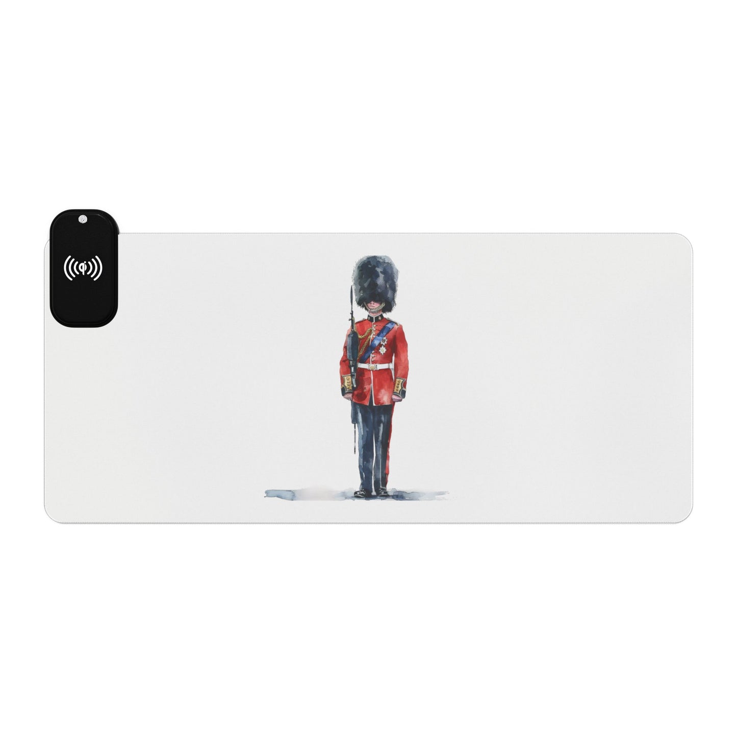 Regal Royal Guard – Standing Sentinel Art - LED Gaming Mouse Pad with Wireless Charging, Ideal for Gamers, Home Office, Unique Gift for Tech Lovers, Perfect for Holidays