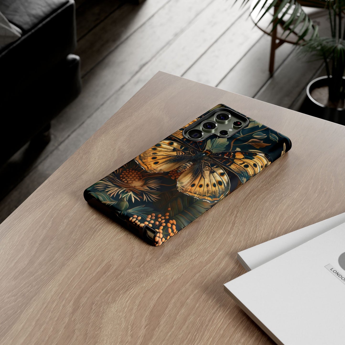 Butterfly Floral Phone Case, Tough Cases, Protective Cover, Unique Gift, Nature Lover, Art Print, Spring Decor