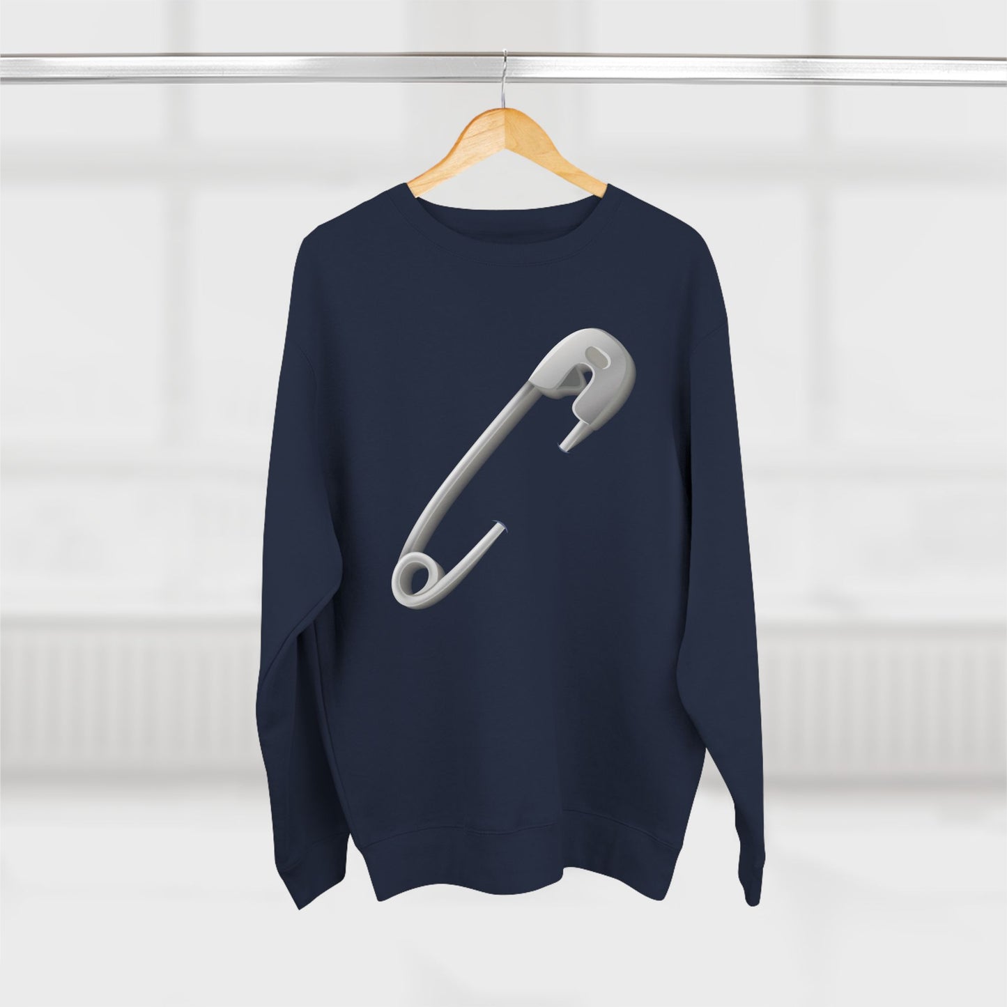 Unisex Crewneck Sweatshirt - Minimalist Safety Pin