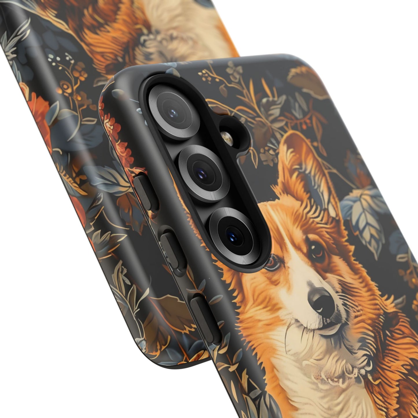 Corgi Floral Phone Case - Tough Cases for Dog Lovers, Cute Pet Accessories, Gift for Dog Owners, Floral Design, Personalized Tech Cover