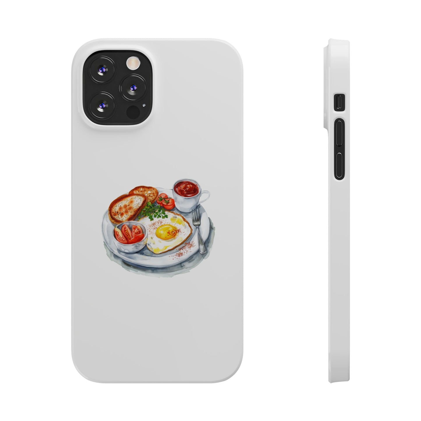 Breakfast Lover Slim Phone Cases, Cute Food Phone Accessories, Coffee Morning Aesthetic, Gift for Foodies, Kitchen Decor Cases