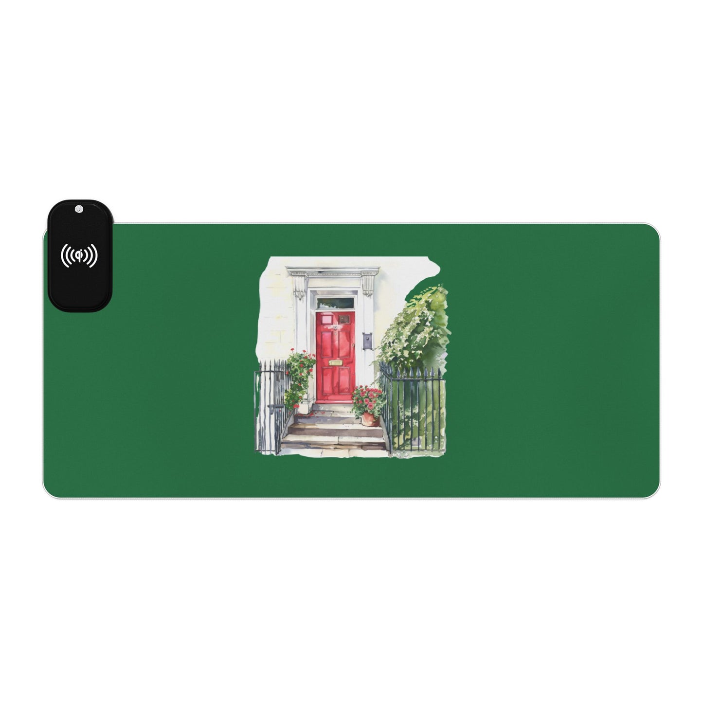 Red Door Housefront - British Beauty - LED Gaming Mouse Pad with Wireless Charging, Perfect Accessory for Gamers, Desk Decor, Tech Enthusiasts, Holiday Gift Idea,Functional Gadget