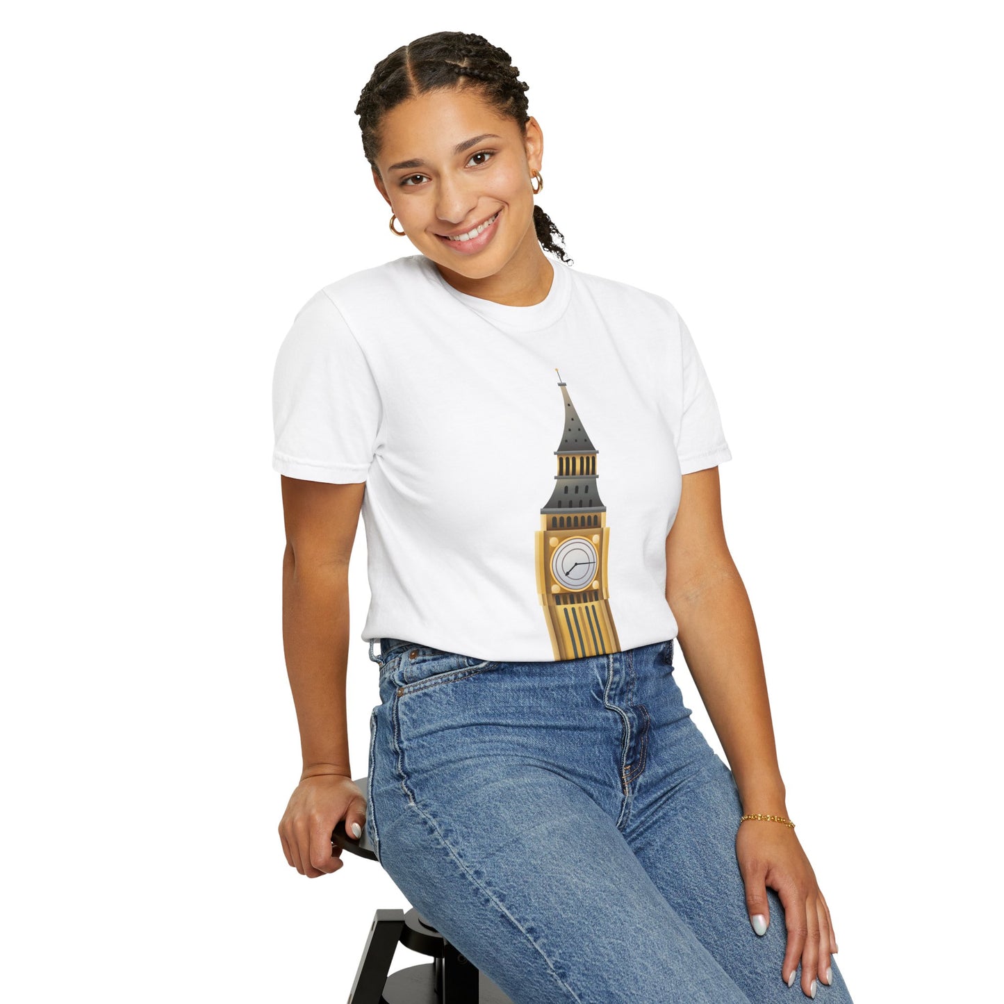 Unisex Garment-Dyed T-shirt - Towering Time - Big Ben and British Heritage