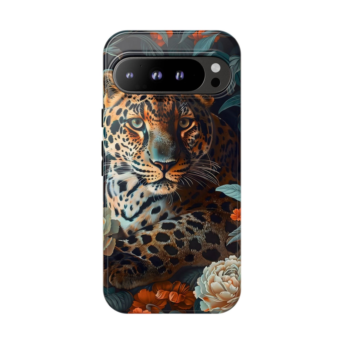 Wildlife Phone Case with Leopard Design | Tough Cases, Animal Prints, Floral Phone Cover, Gift for Nature Lovers, Unique Phone Accessories