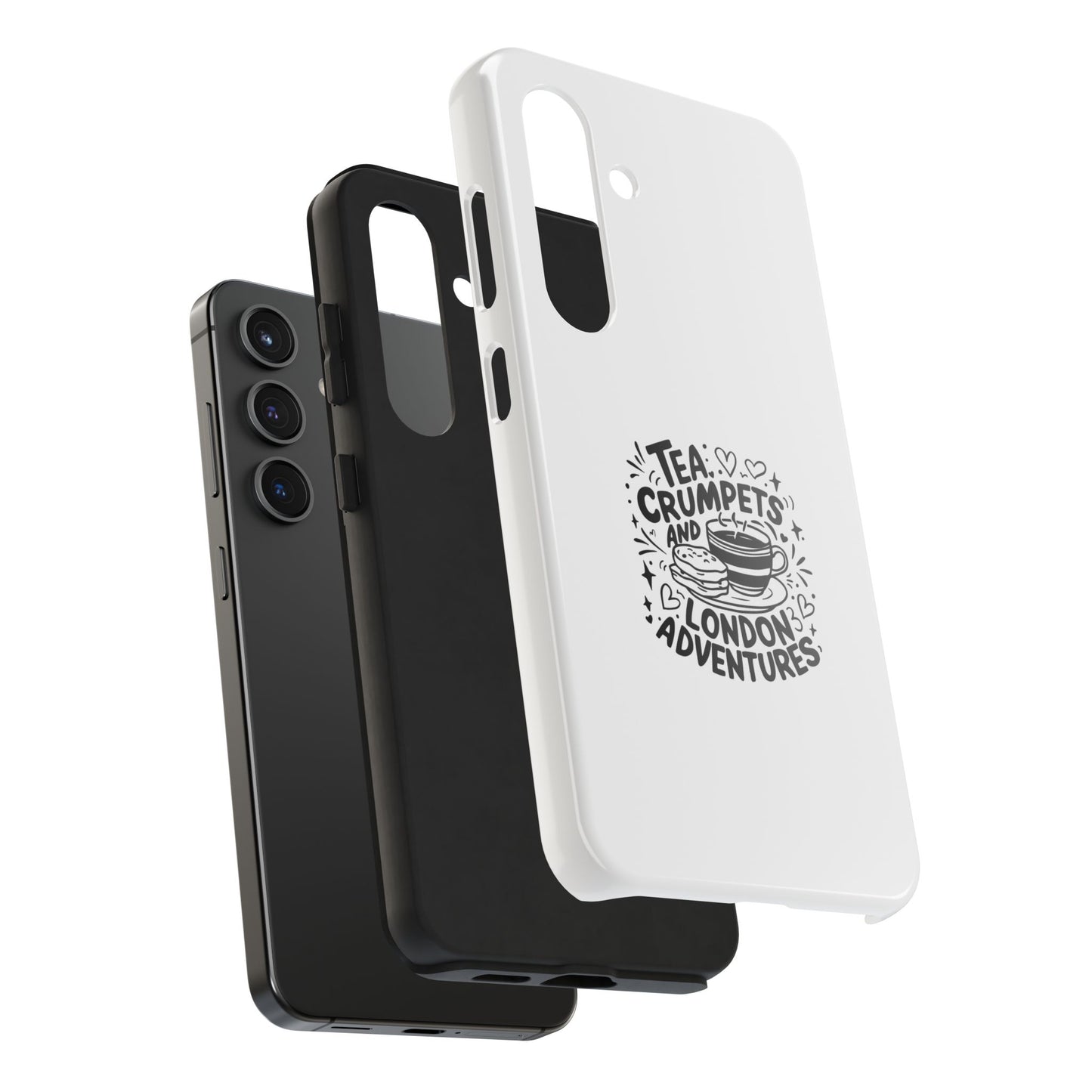 Charming Tough Phone Cases with Tea & Crumpets Design | Perfect London Gift, Travel Accessory, Cute Phone Cover, Adventure Lover Case