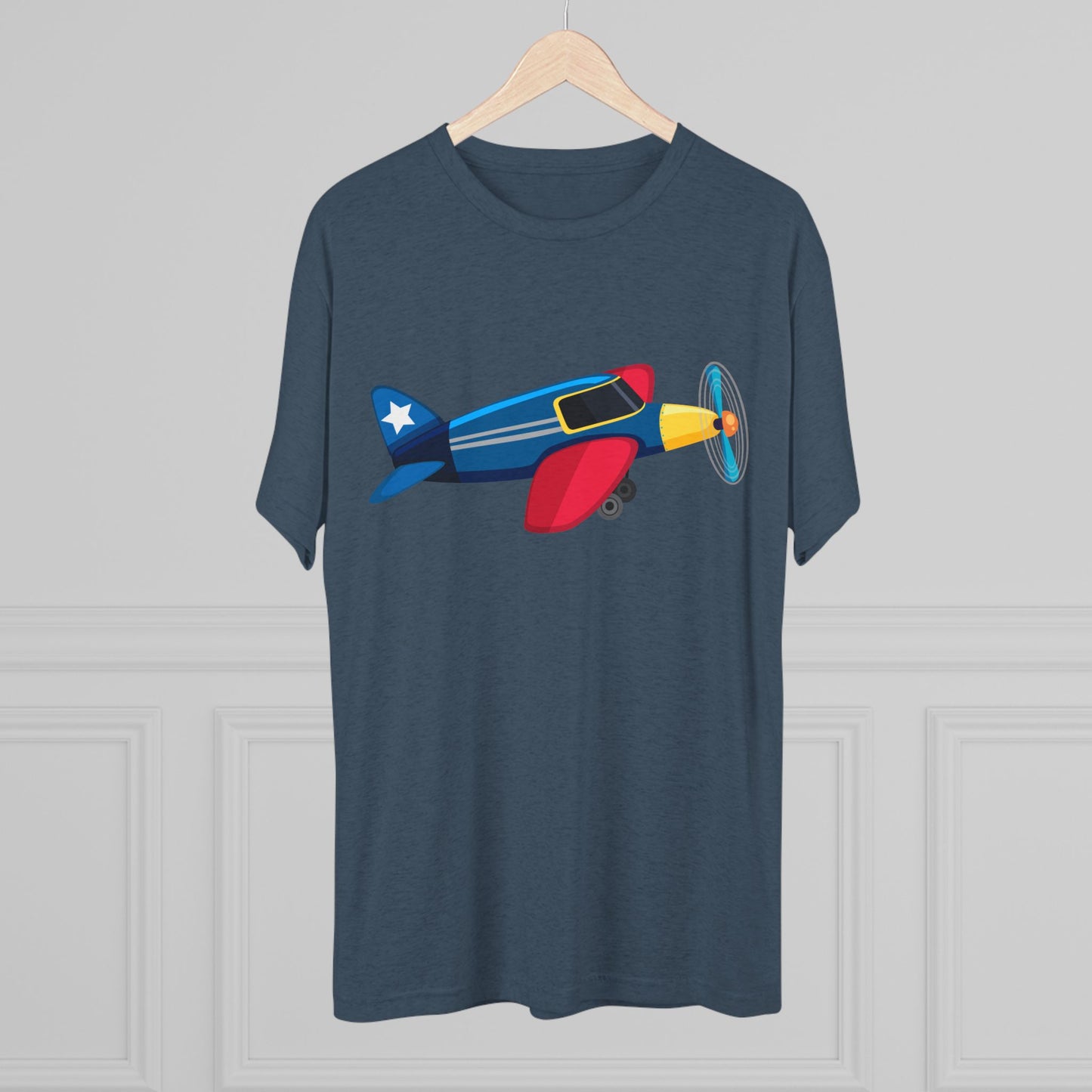 Vintage Airplane Illustration - Retro Aviation Cozy Unisex Tri-Blend Crew Tee