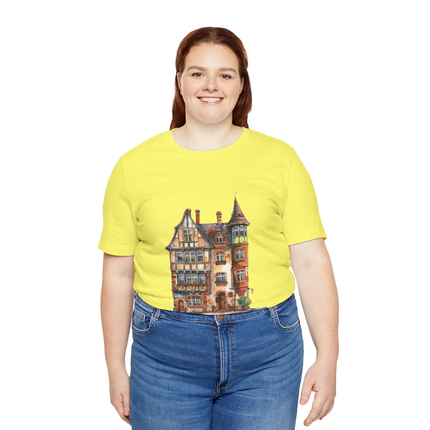 Unisex Jersey Short Sleeve Tee - Countryside Charm - The Classic British Village House