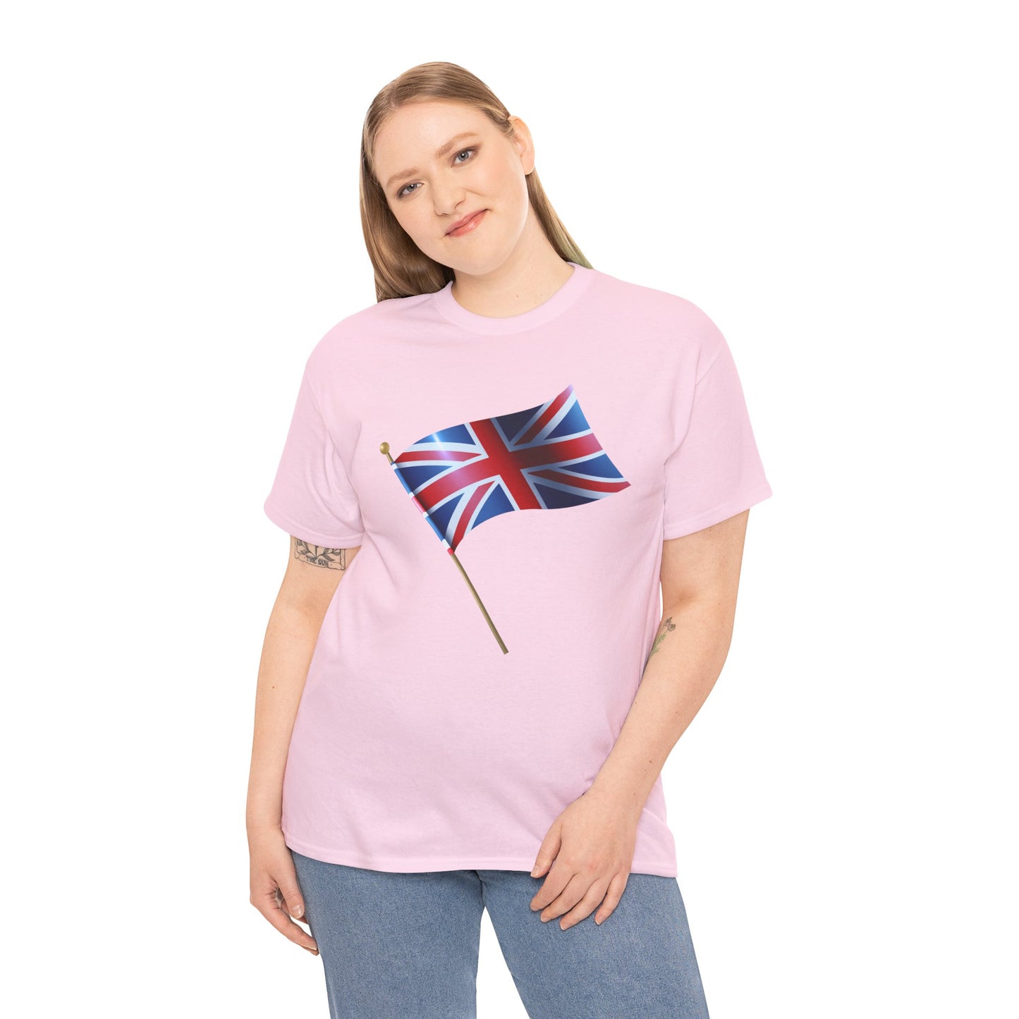 Unisex Heavy Cotton Tee - Classic UK Flag Design - Union Jack Symbol