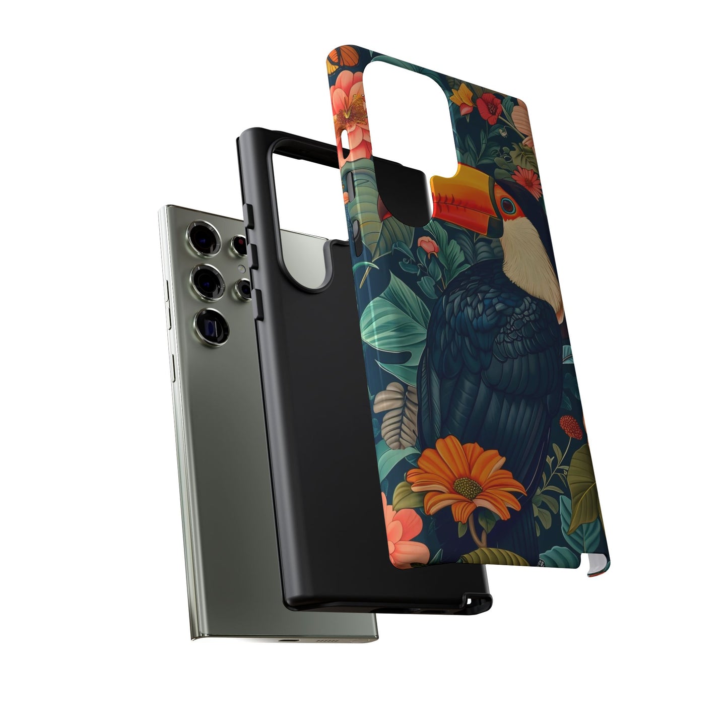 Tropical Toucan Phone Case - Cute Animal Design, Nature Lover Gift, Floral Pattern, Bird Lover Accessory, Summer Vibes