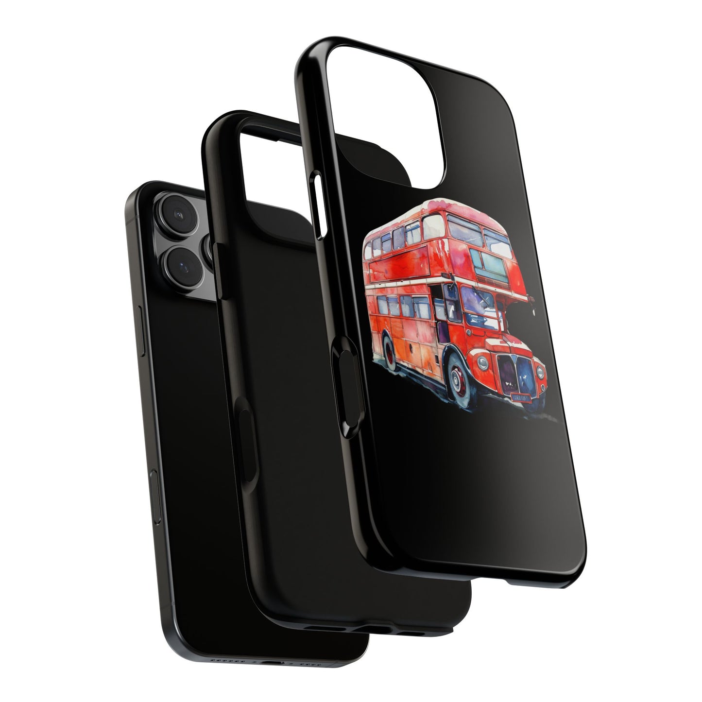 London Bus Phone Case, Tough iPhone Cover, Unique Gift for Travelers, Vintage Style Accessories, Holiday Present Idea