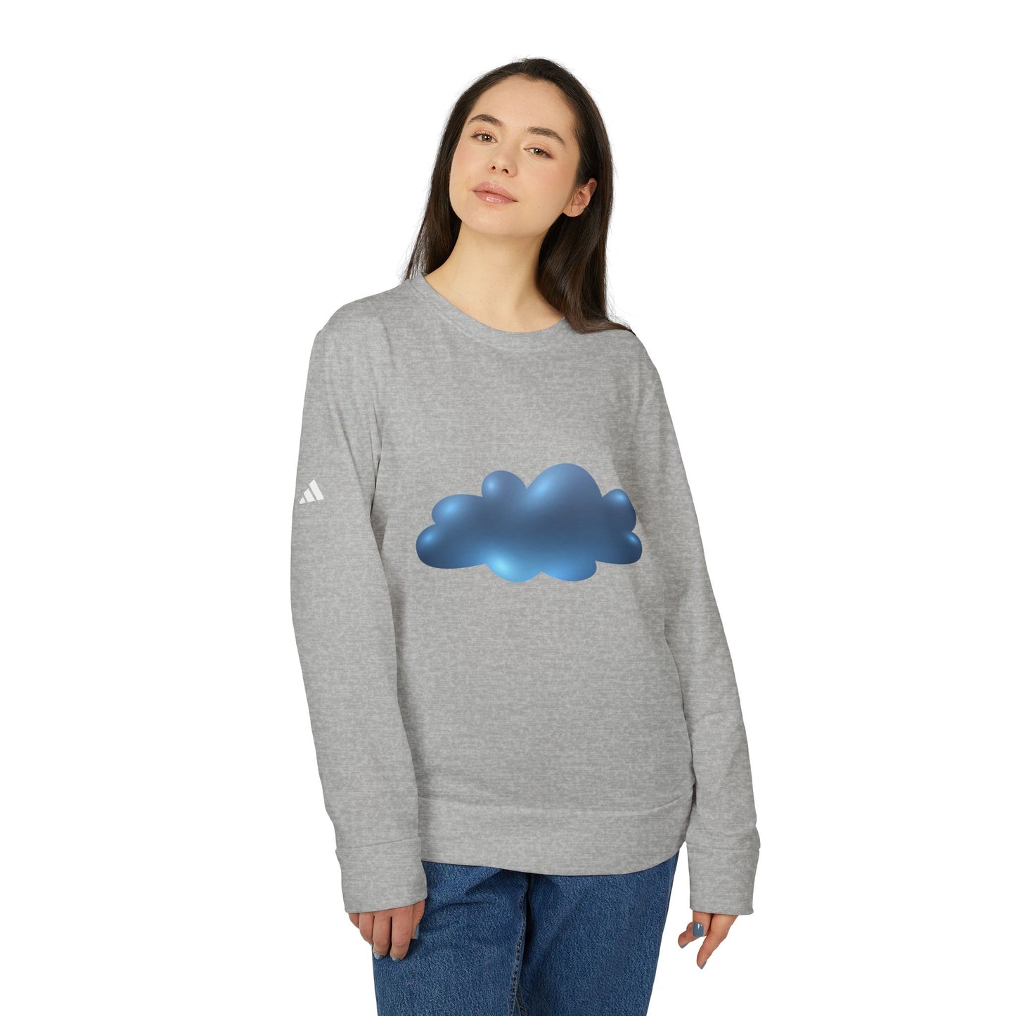 Adidas Unisex Fleece Sweatshirt - Cold Serene - Blue Cloud Design