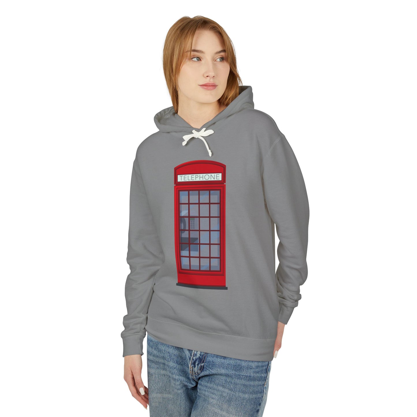 Unisex Lightweight Hooded Sweatshirt - Iconic British Public Telephone