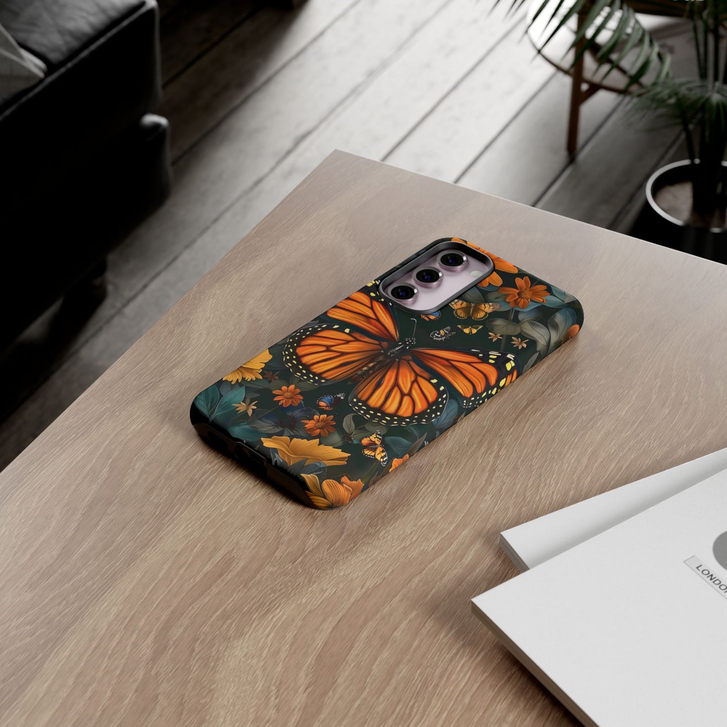 Monarch Butterfly Phone Case, Tough Cases, Nature Lover Gift, Floral Mobile Cover, Eco-Friendly Phone Accessory, Butterfly Design