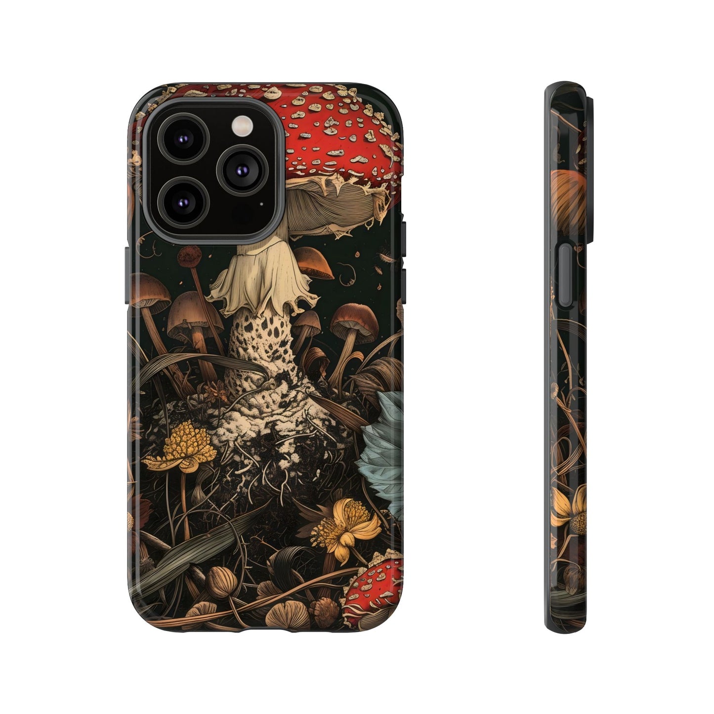 Mushroom Phone Case, Tough iPhone Cover, Nature Lover Gift, Unique Cell Phone Accessory, Fungi Art Design, Eco-Friendly Protection