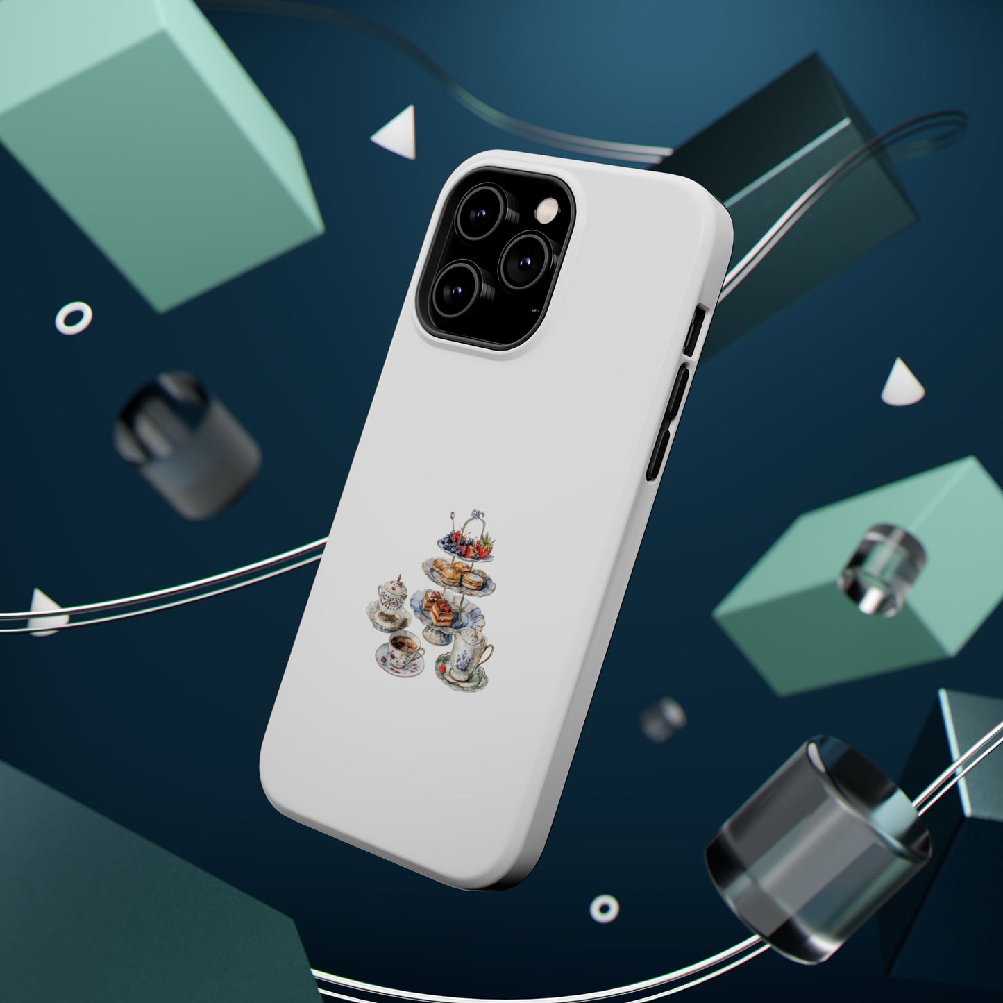 Elegant Tea Party Magnetic Phone Case, Cute Animal Design, Gift for Tea Lovers, Unique Smartphone Accessory, Kitchen Decor