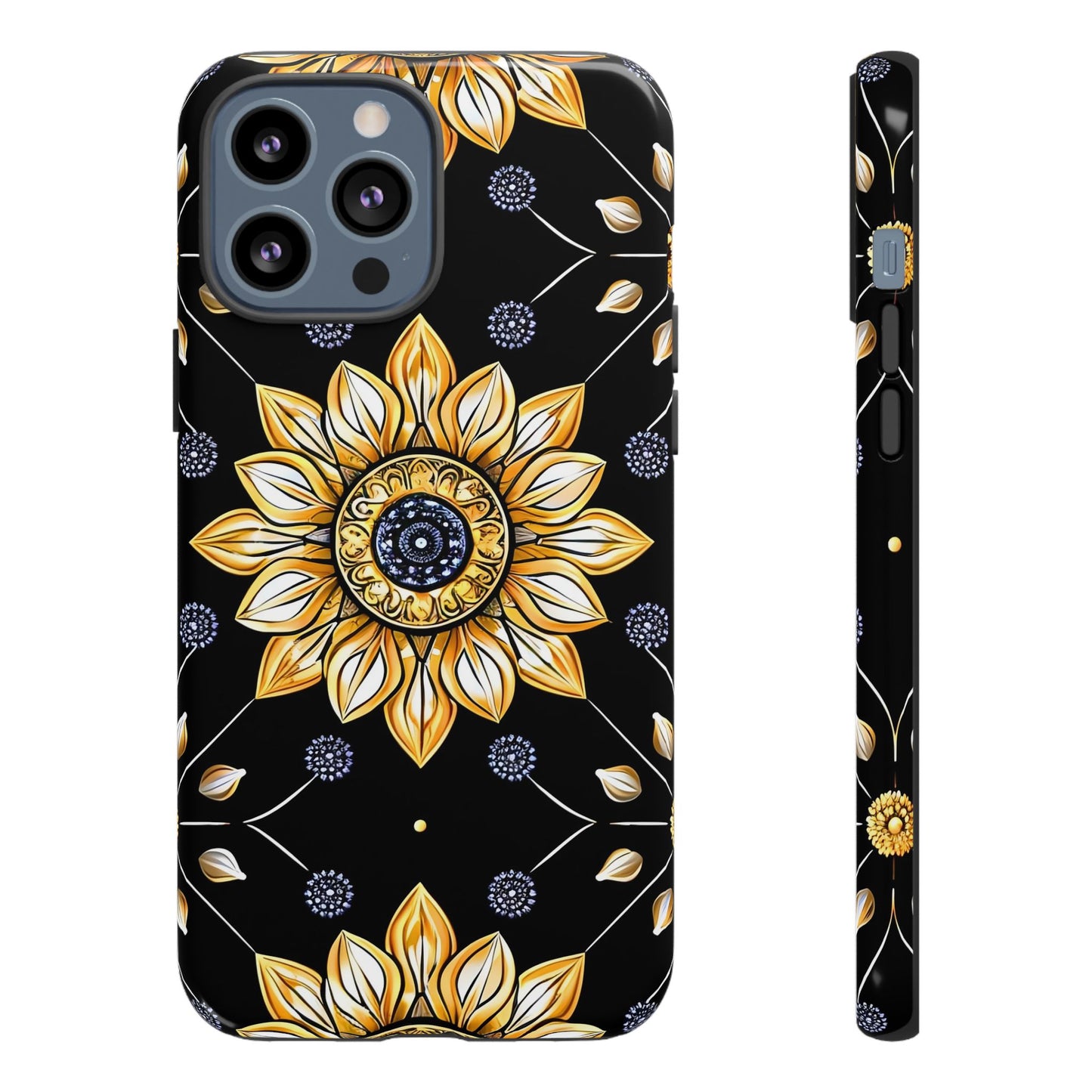 Floral Phone Case with Mandala Design, Tough Cases for iPhone & Samsung, Boho Style, Gift for Her, Unique Accessories