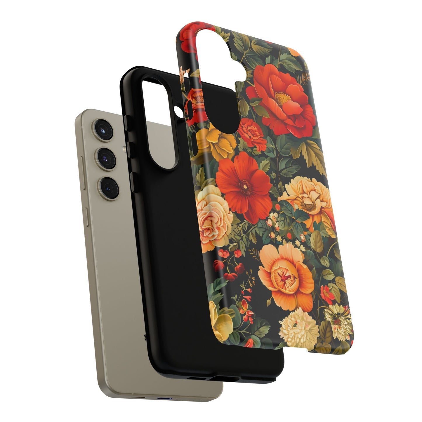 Floral Phone Case, Tough Cases, Decorative Tech Accessories, Gift for Her, Nature Lover Gift, Boho Style Case, Spring Floral Cover
