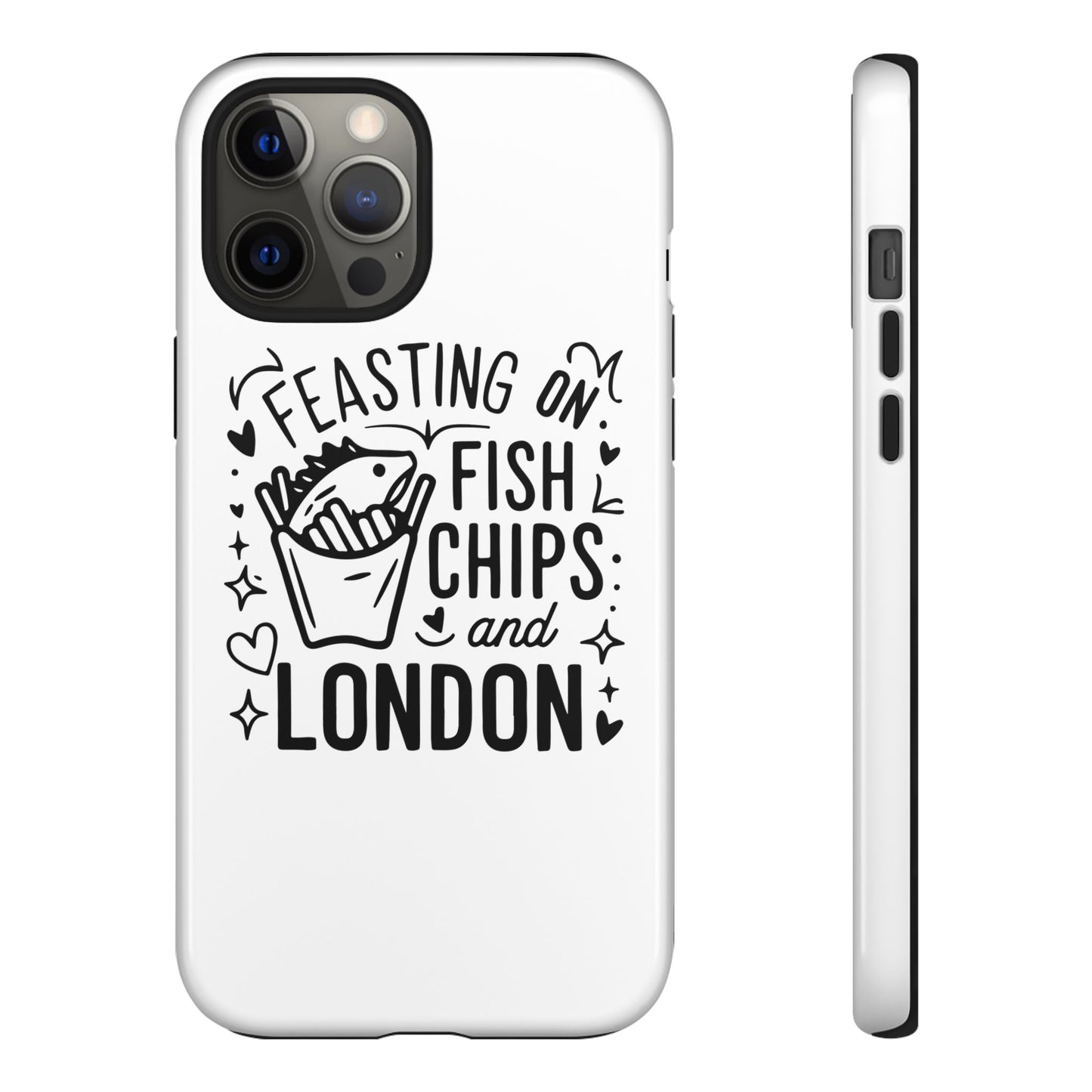 London Fish & Chips Phone Case | Fun Gift for Foodies, Travel Lovers, London Souvenir, Unique Accessories, Personalization Option