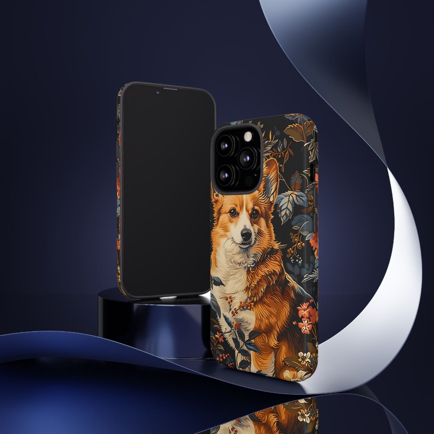 Corgi Floral Phone Case - Tough Cases for Dog Lovers, Cute Pet Accessories, Gift for Dog Owners, Floral Design, Personalized Tech Cover
