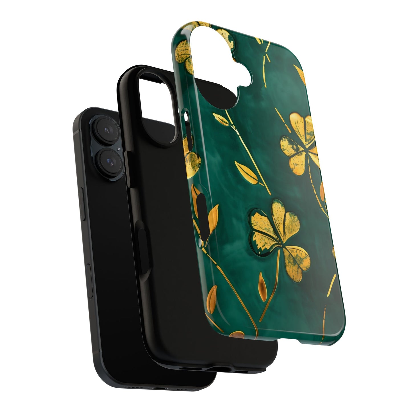 Floral Phone Case with Gold Accents, Tough Phone Cover, Stylish Phone Protector, Unique Gift for Her, Nature Lover Accessory